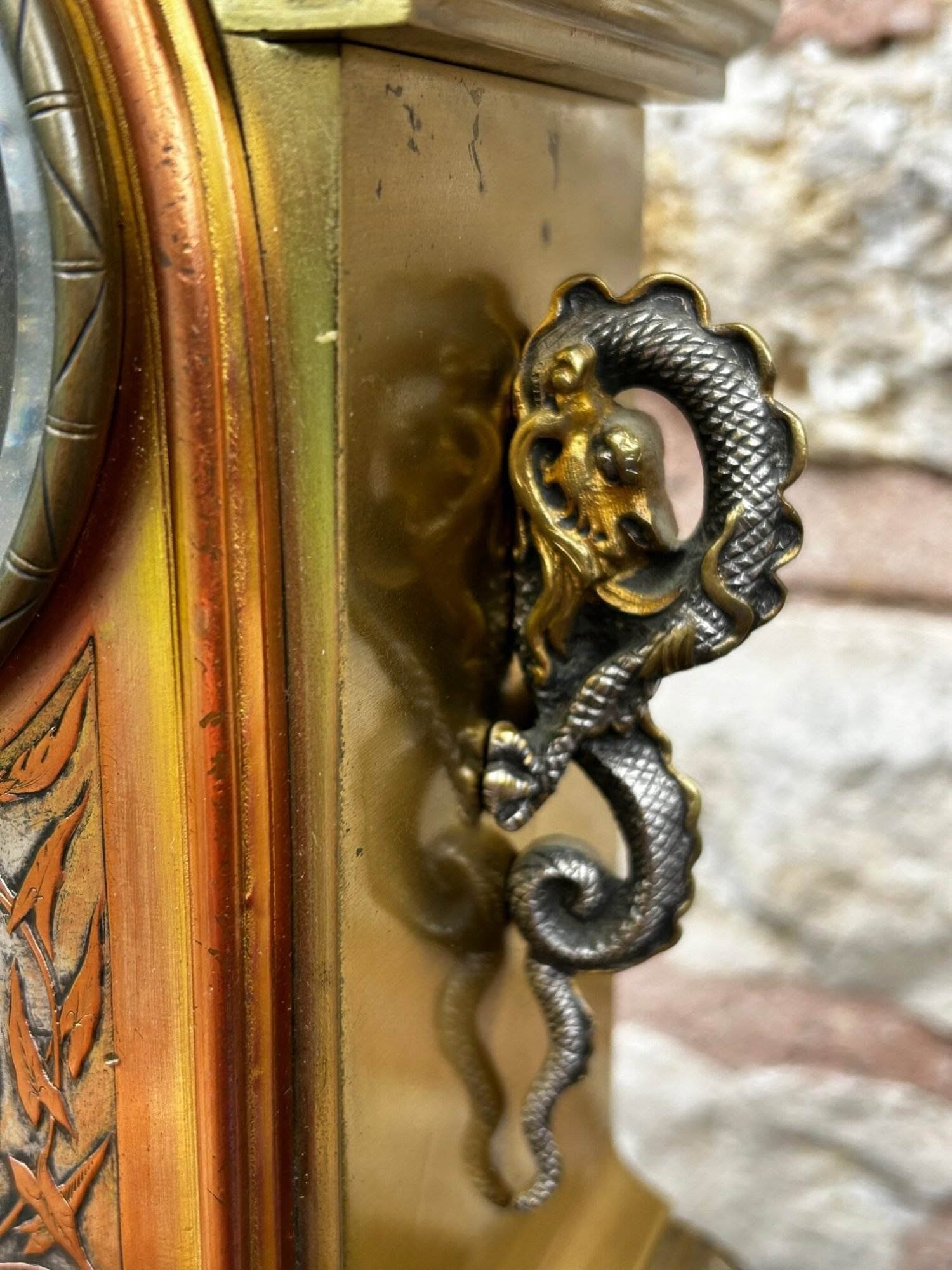 Stunning Chinese style Bronze ormolu Mantle clock – 8 day gong striking Clock