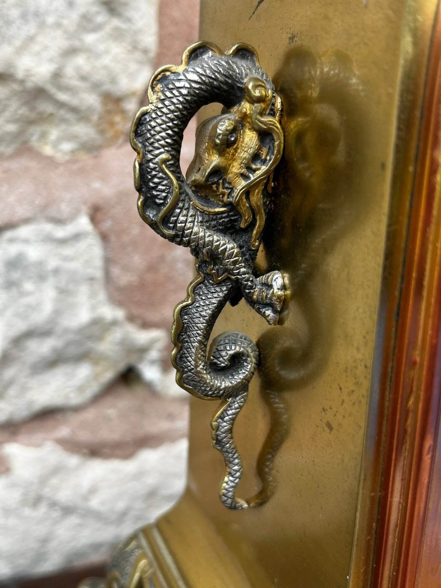 Stunning Chinese style Bronze ormolu Mantle clock – 8 day gong striking Clock