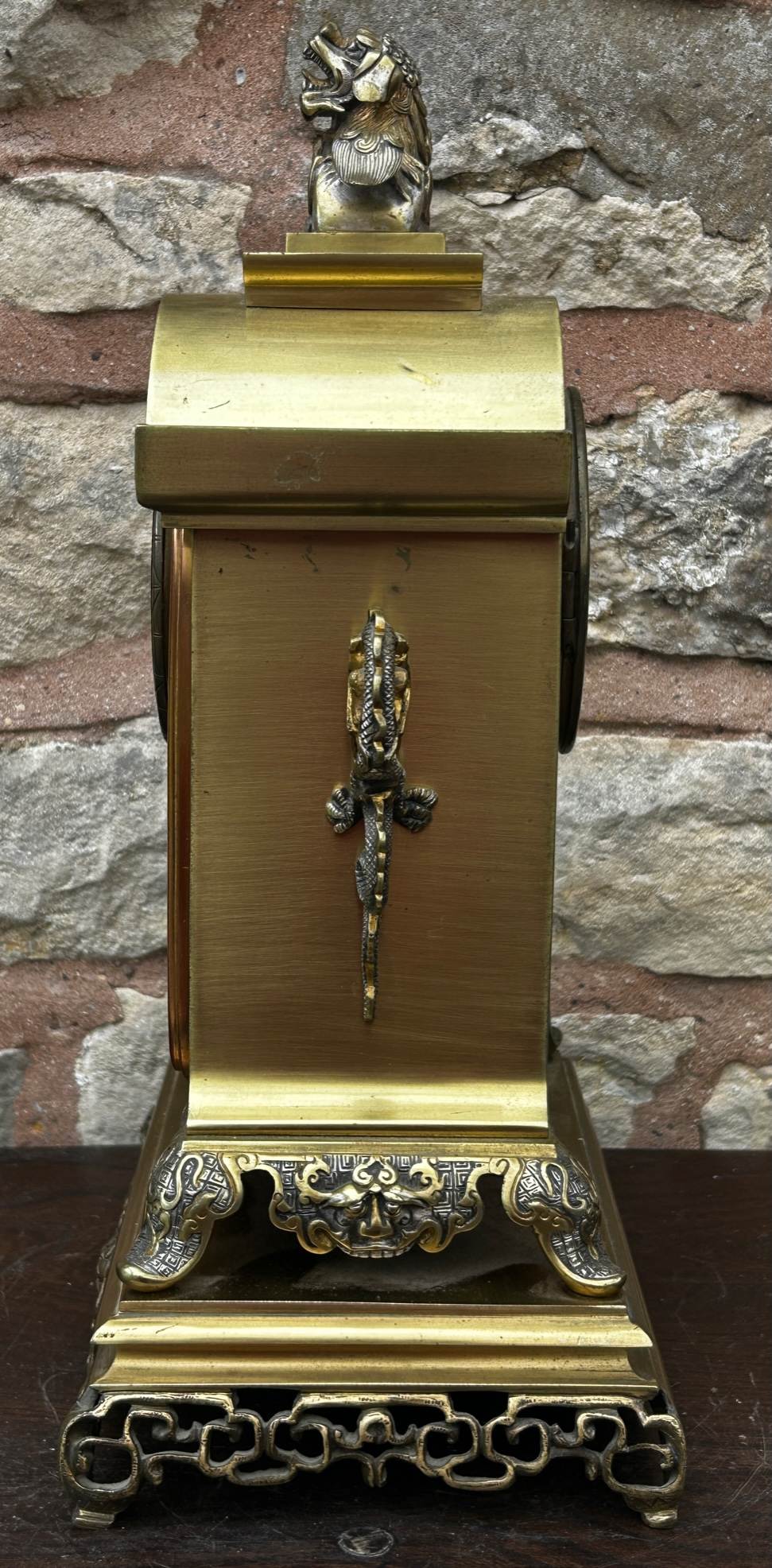 Stunning Chinese style Bronze ormolu Mantle clock – 8 day gong striking Clock