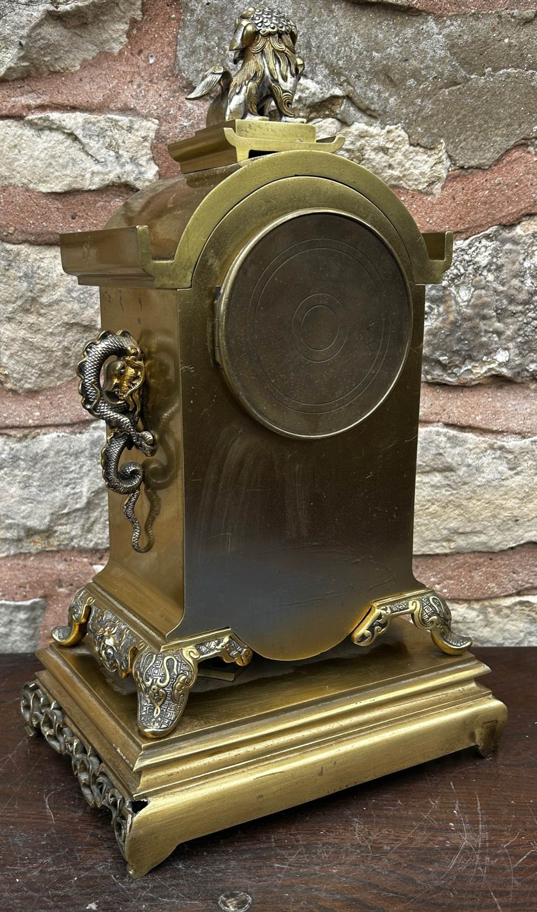 Stunning Chinese style Bronze ormolu Mantle clock – 8 day gong striking Clock