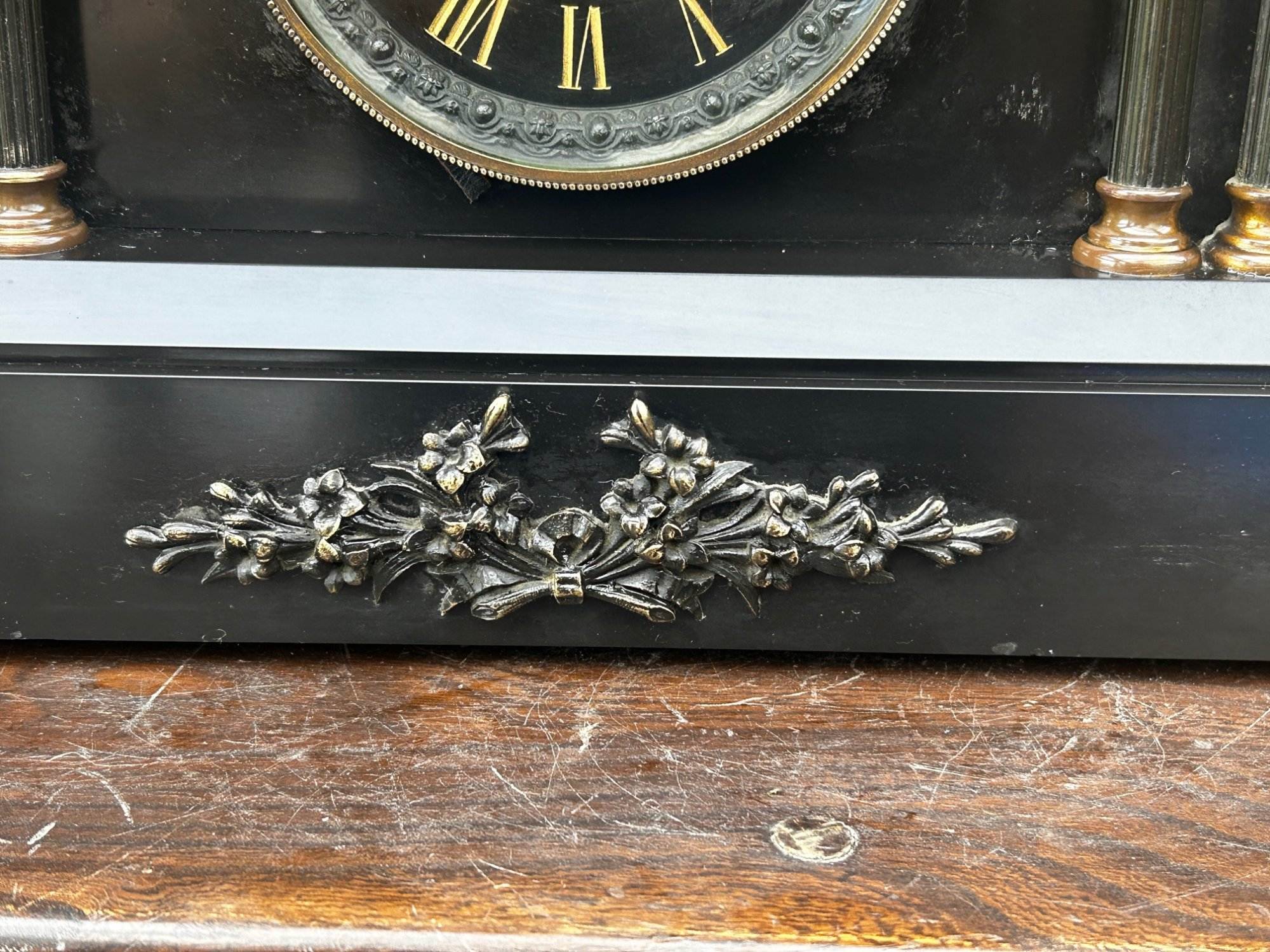 Architectural Slate Mantle clock – Rare movement