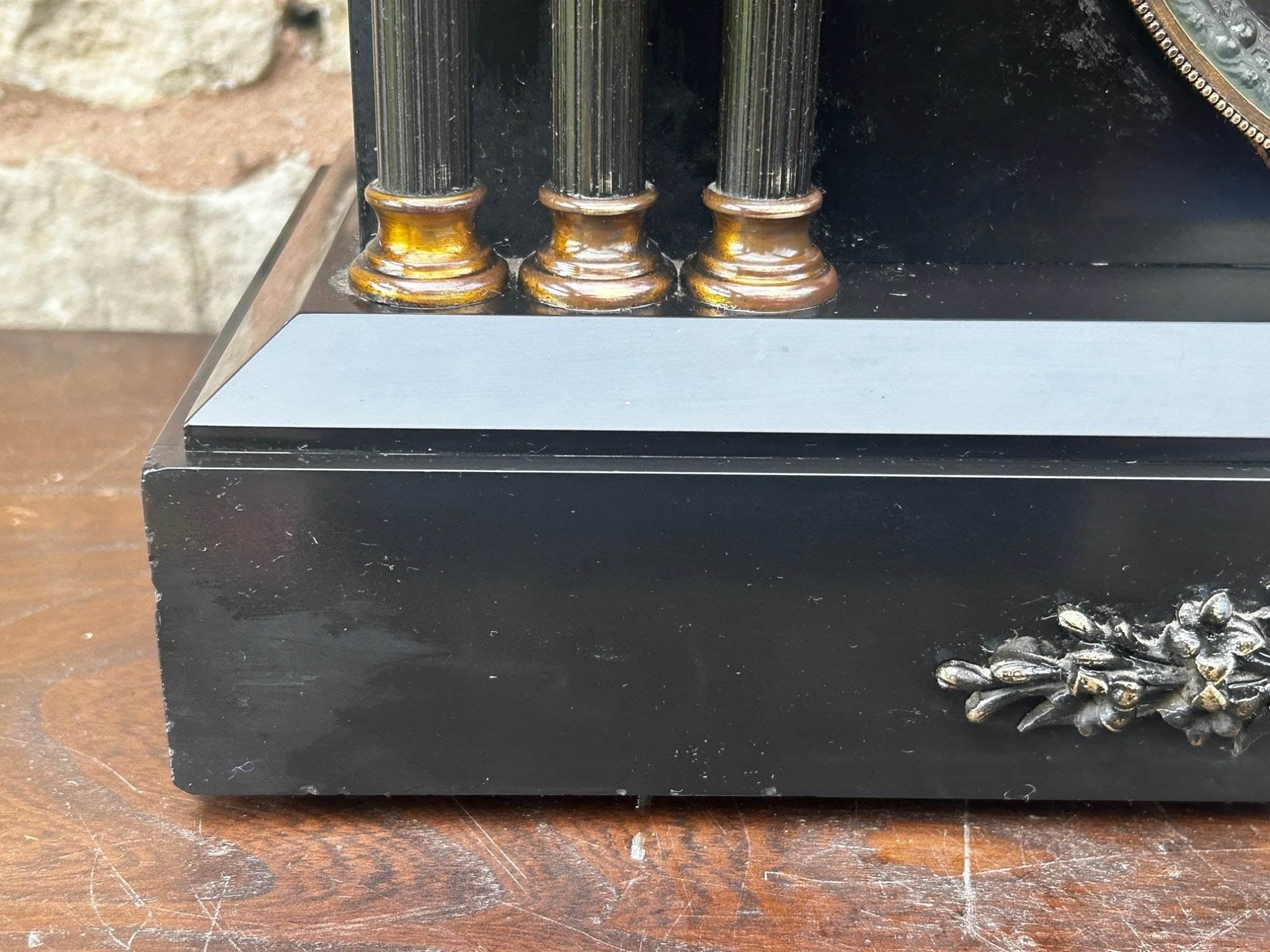 Architectural Slate Mantle clock – Rare movement