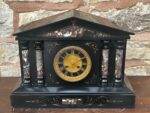Architectural French Marble Inlaid Slate clock – 8 day striking gong