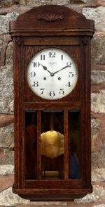 Edwardian Antique Striking Box Wall Clock Parsons Bristol