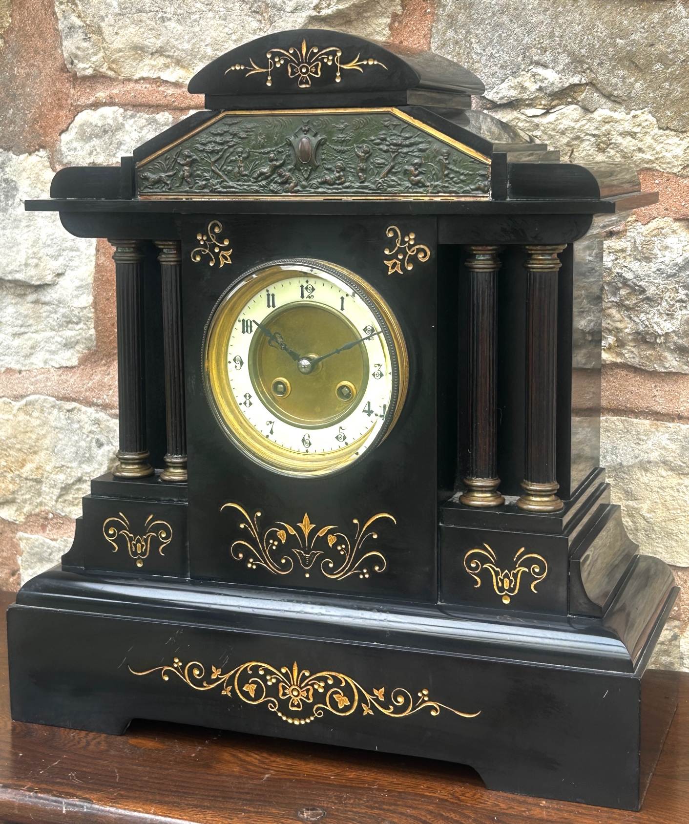 Slate & Marble 8-Day Mantel Clock