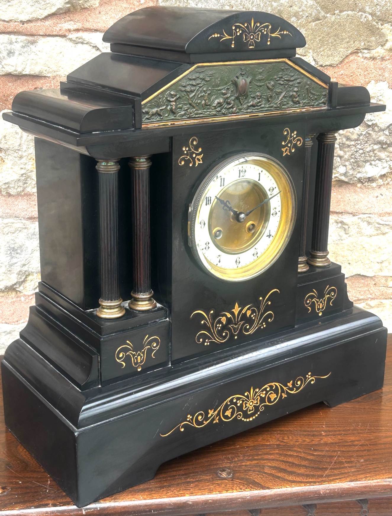 Slate & Marble 8-Day Mantel Clock