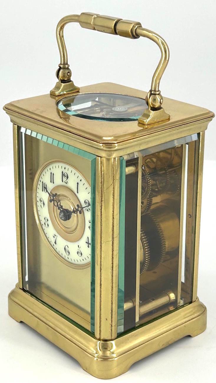Gorgeous Masked Dial Antique Victorian Carriage Clock
