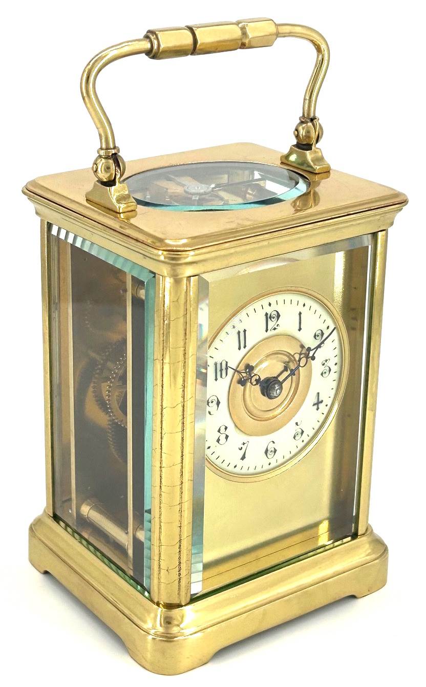 Gorgeous Masked Dial Antique Victorian Carriage Clock