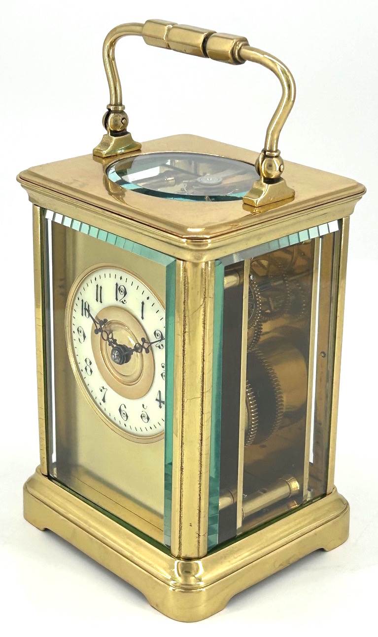 Gorgeous Masked Dial Antique Victorian Carriage Clock