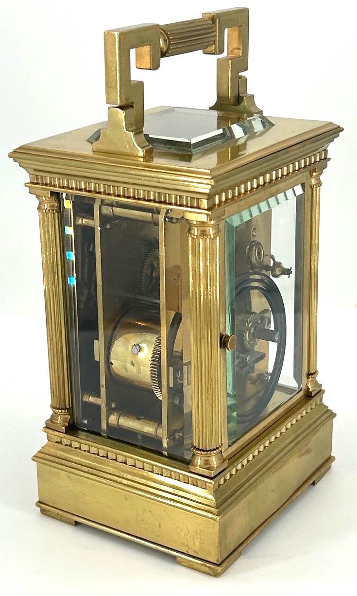 Impressive Antique Architectural masked Dial Carriage Clock - French 8-Day gong striking Carriage Clock C1860