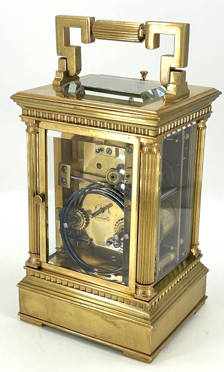 Impressive Antique Architectural masked Dial Carriage Clock - French 8-Day gong striking Carriage Clock C1860