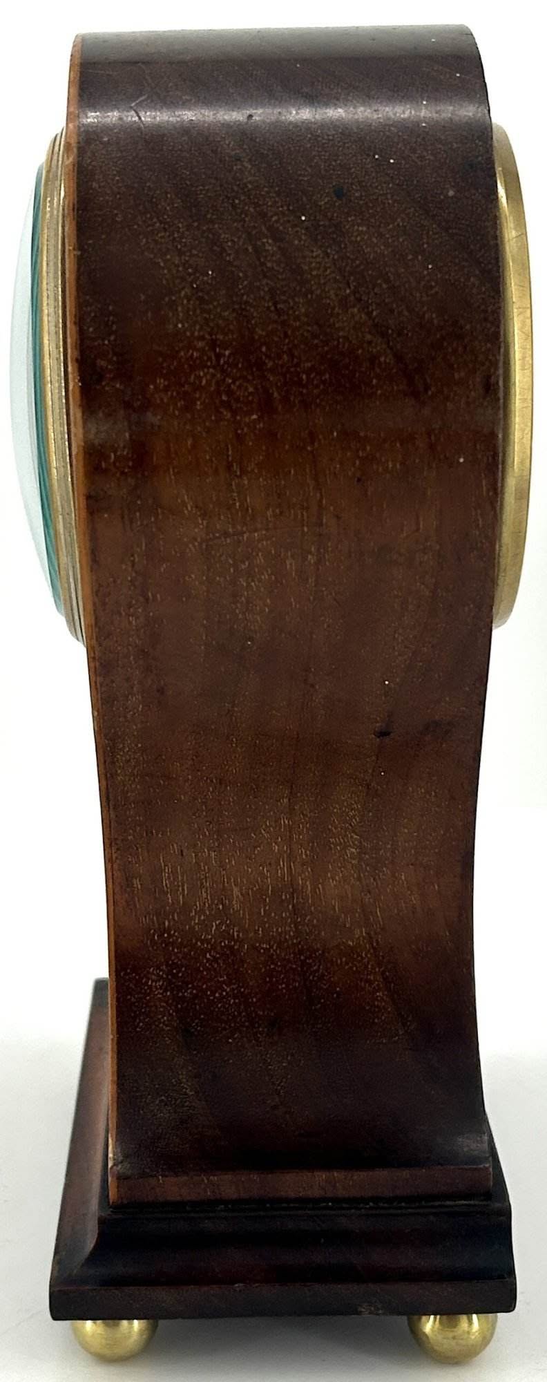 Antique Edwardian inlaid Mahogany Balloon Shape Mantel Clock C1905 - Image 11