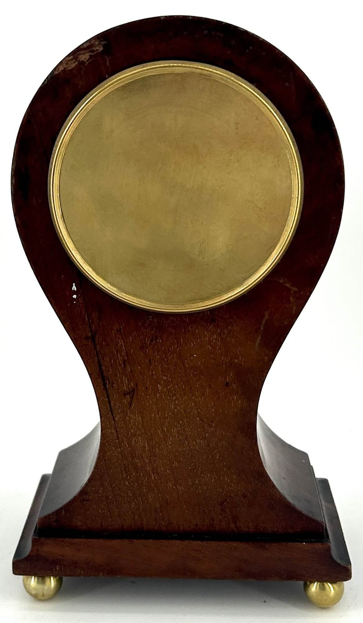 Antique Edwardian inlaid Mahogany Balloon Shape Mantel Clock C1905 - Image 9