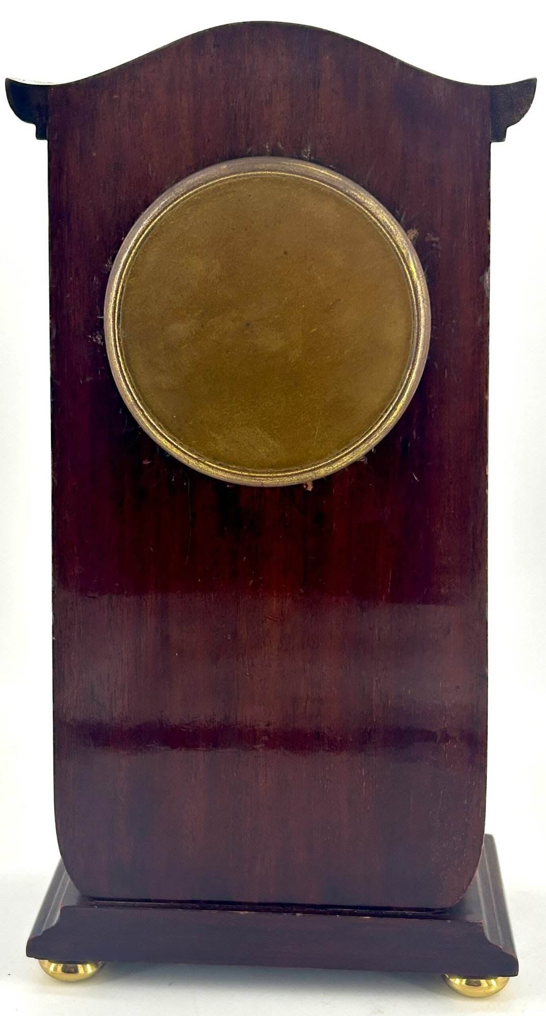 Fabulous Antique Edwardian satinwood & mother of pearl inlaid Mantel Clock C1900 - Image 9