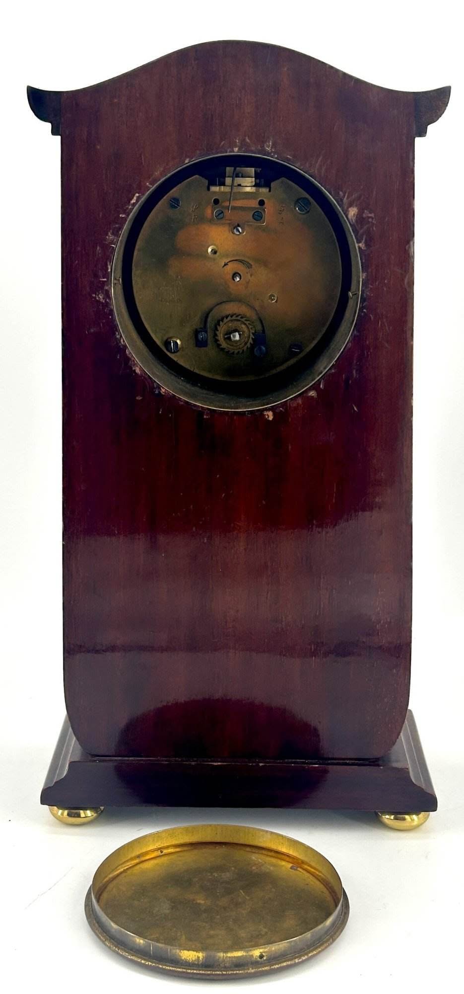 Fabulous Antique Edwardian satinwood & mother of pearl inlaid Mantel Clock C1900 - Image 8
