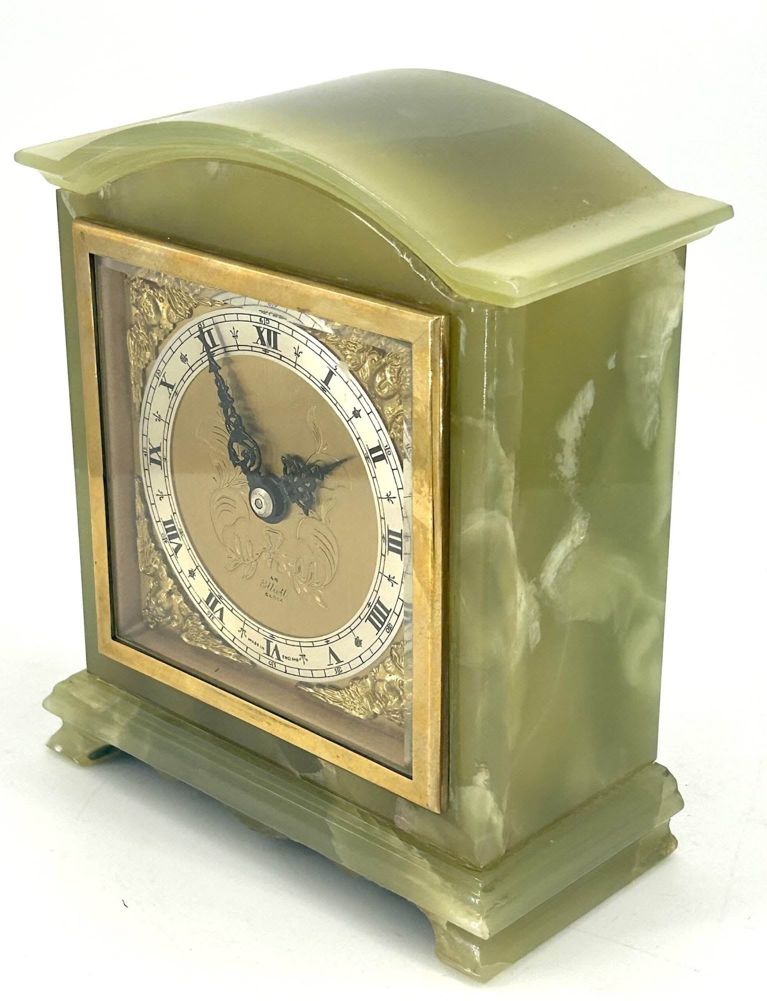 Wonderful Green Onyx Case Elliot Mantel Clock - Image 9