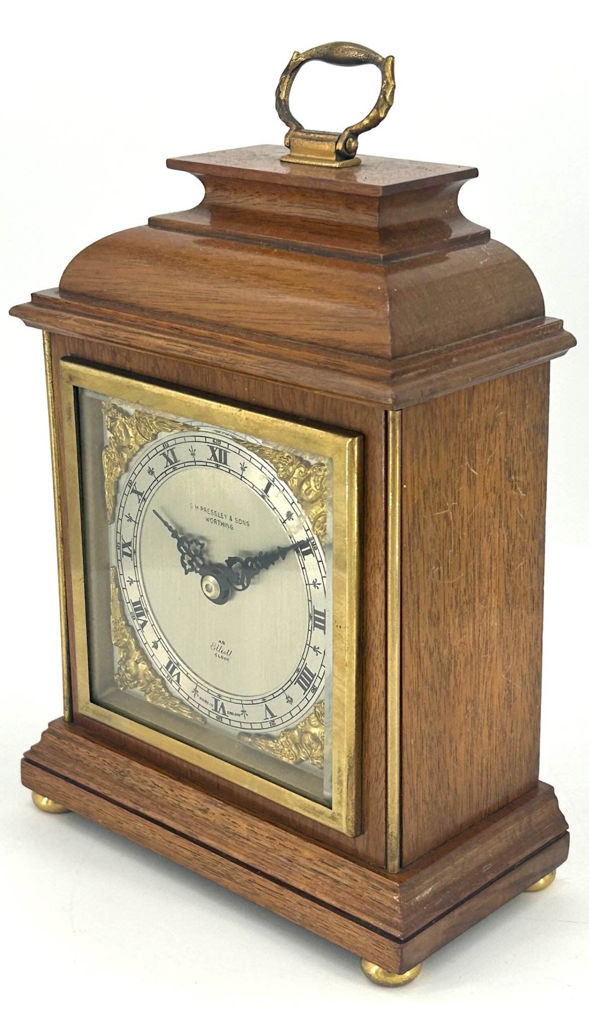 Fantastic Mahogany Case Caddy Top Elliot Mantel Clock - Image 2