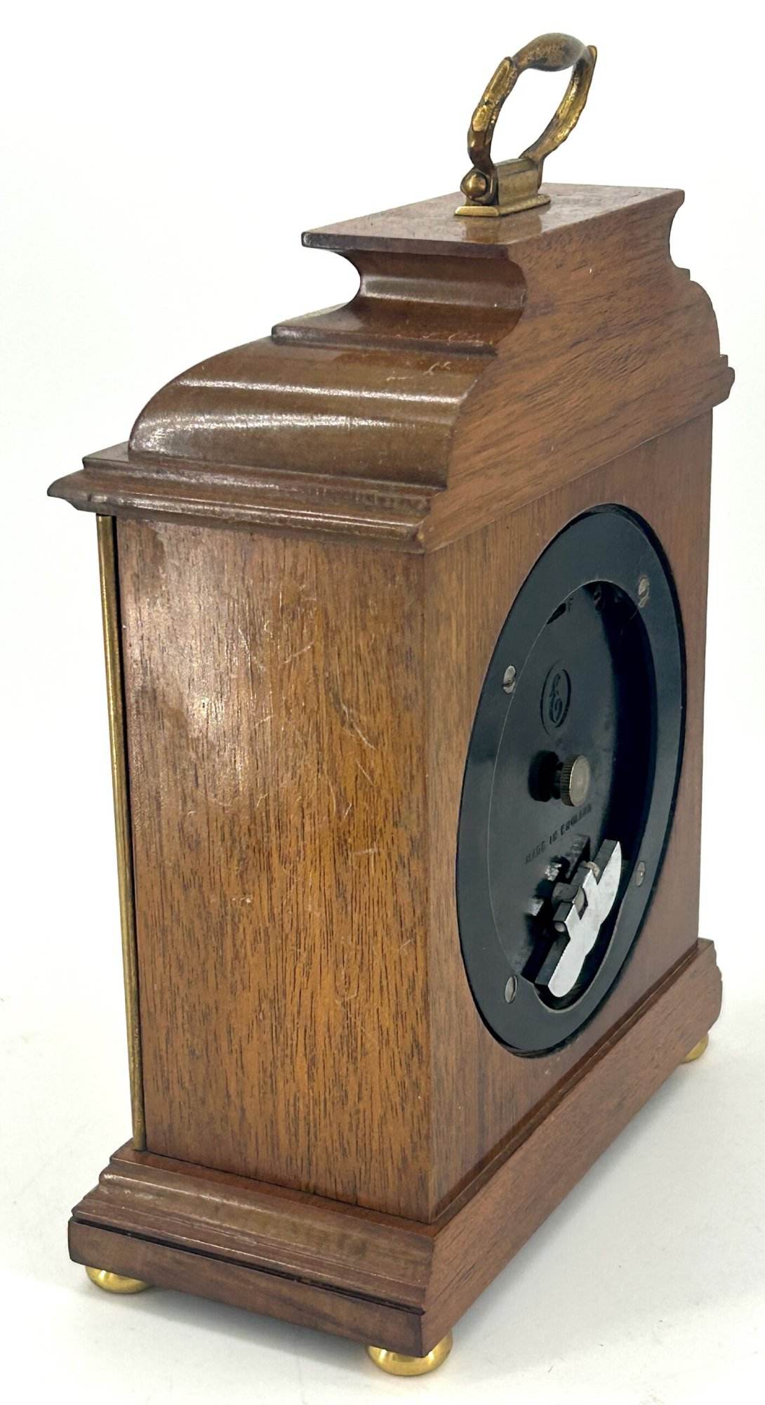 Fantastic Mahogany Case Caddy Top Elliot Mantel Clock - Image 7