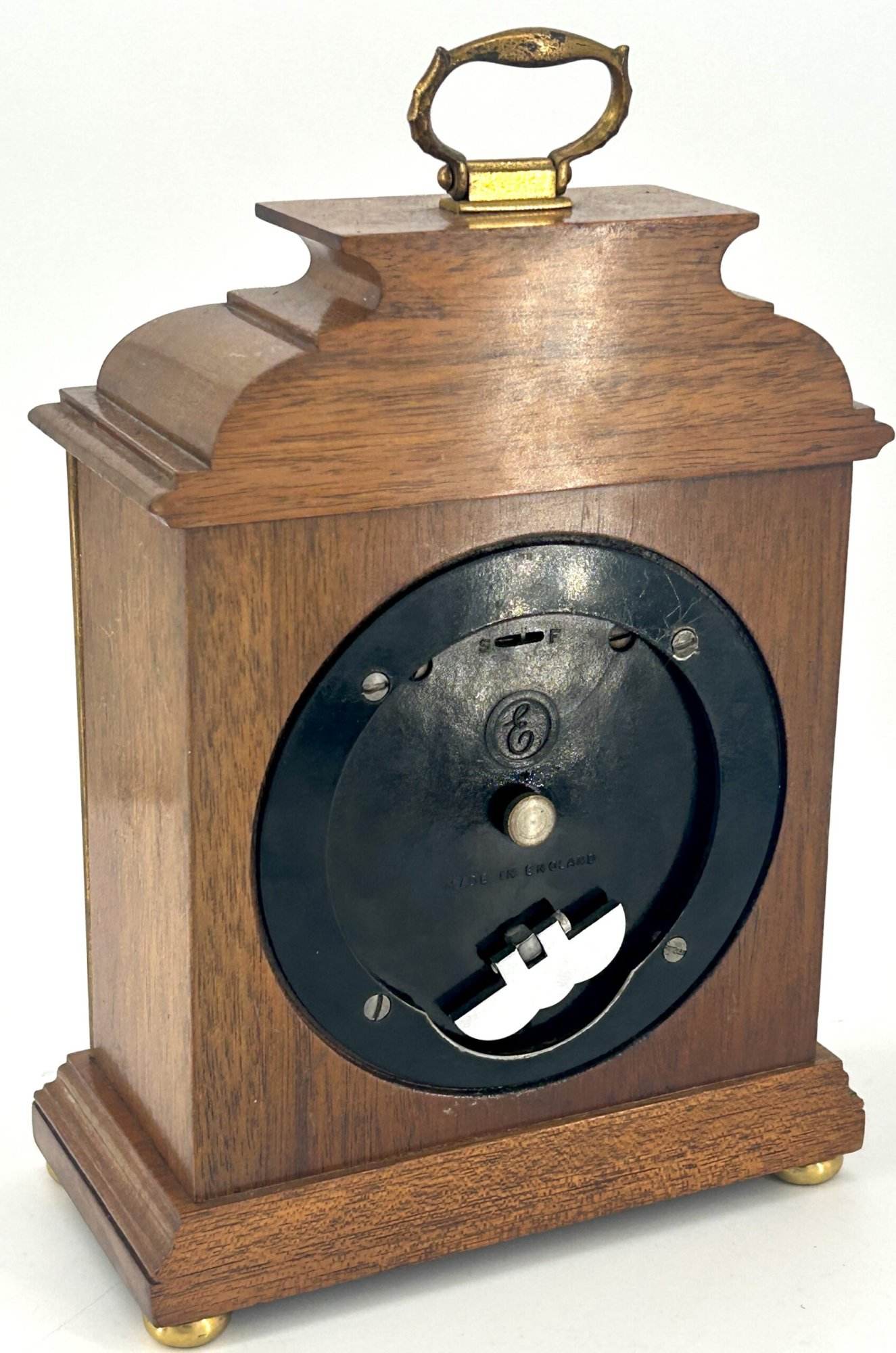 Fantastic Mahogany Case Caddy Top Elliot Mantel Clock - Image 6