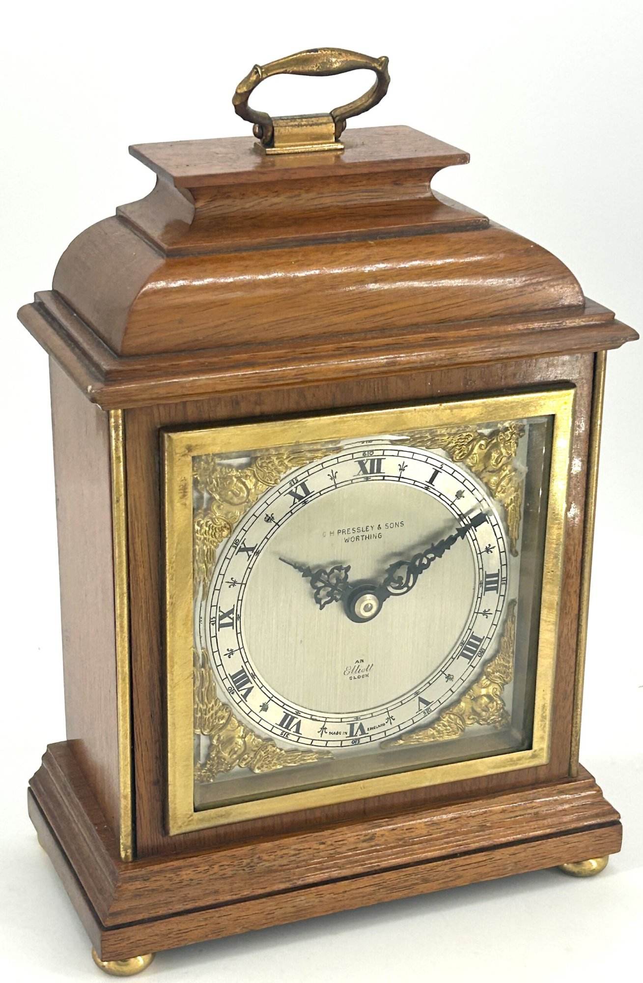 Fantastic Mahogany Case Caddy Top Elliot Mantel Clock - Image 4
