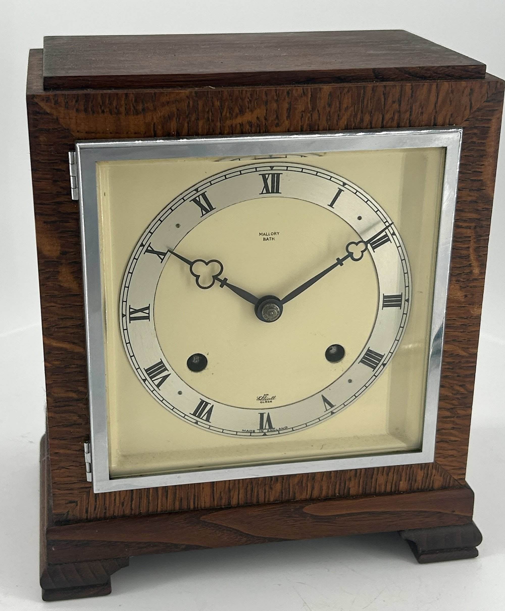 Stylish Retro Elliot Oak Case Mantle Clock - Image 7
