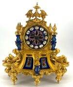 Stunning Rare Blue Coalport Porcelain Mantle Clock – ca 1850