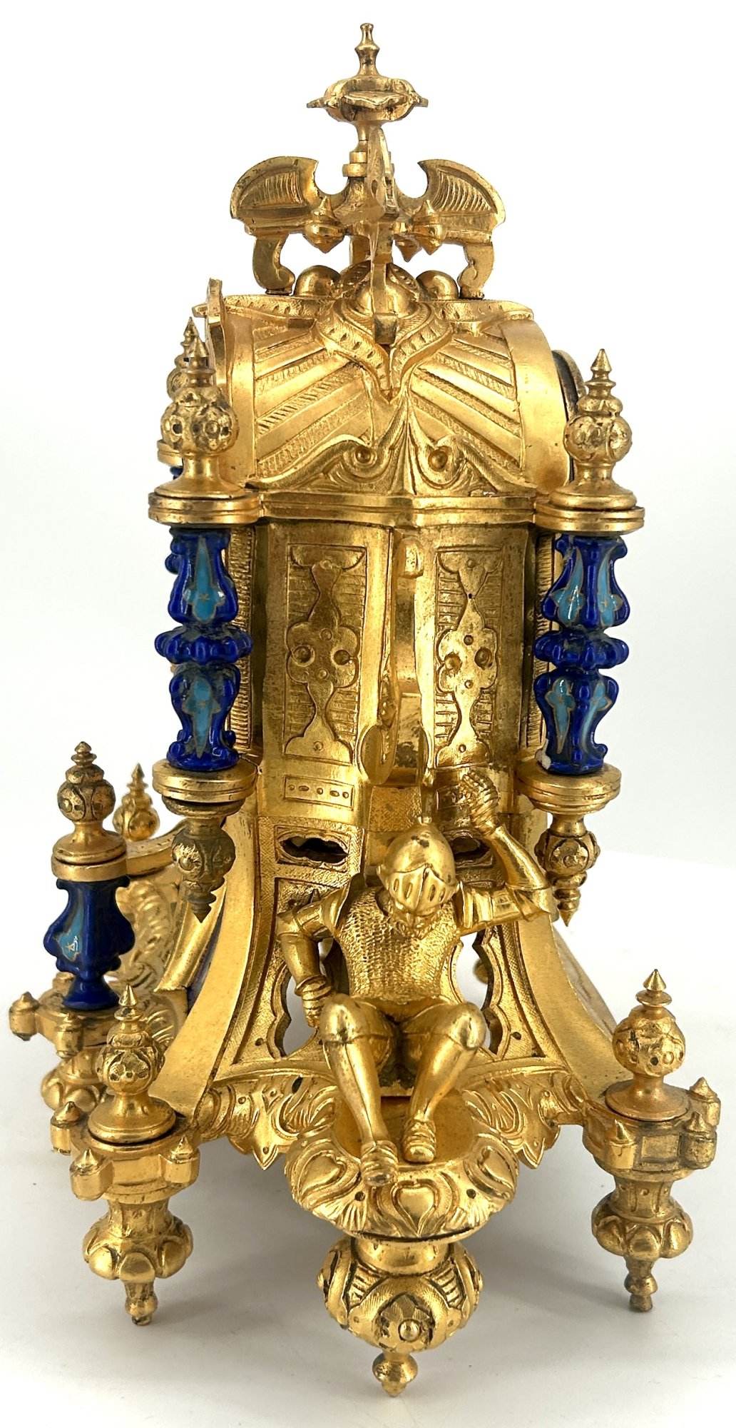 Stunning Rare Blue Coalport Porcelain Mantle Clock – ca 1850 - Image 13