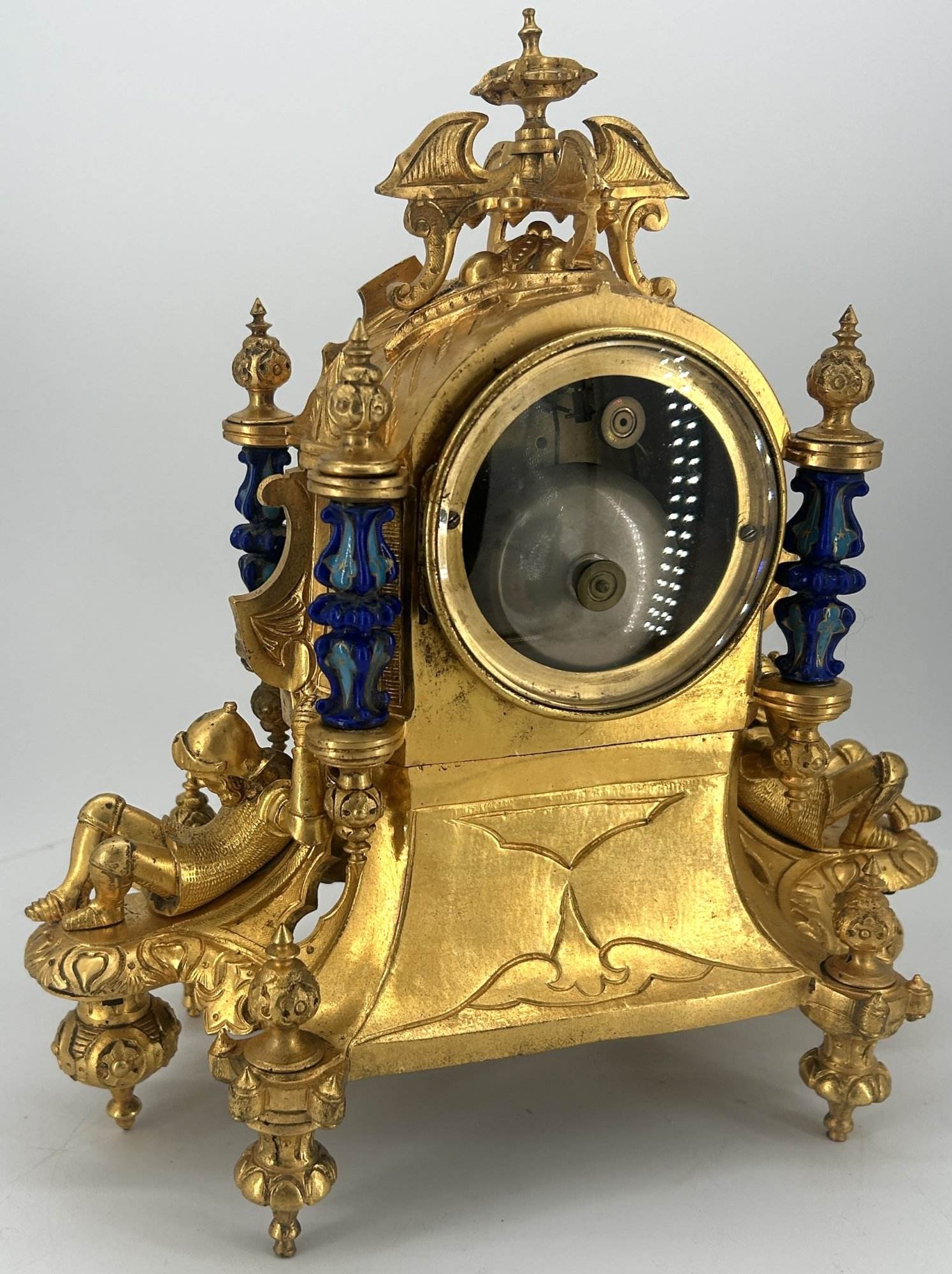 Stunning Rare Blue Coalport Porcelain Mantle Clock – ca 1850 - Image 9