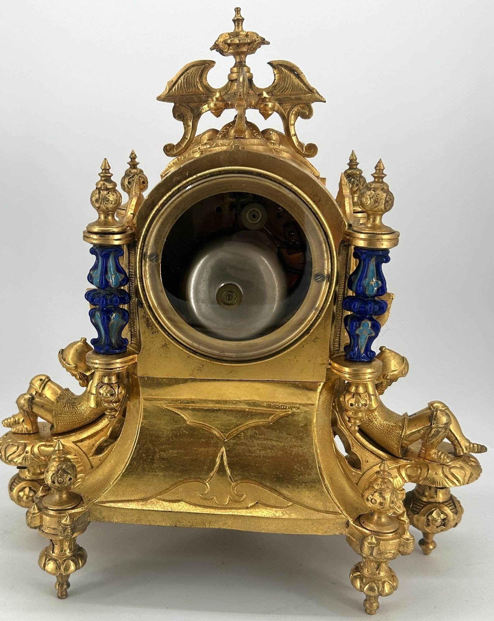 Stunning Rare Blue Coalport Porcelain Mantle Clock – ca 1850 - Image 11