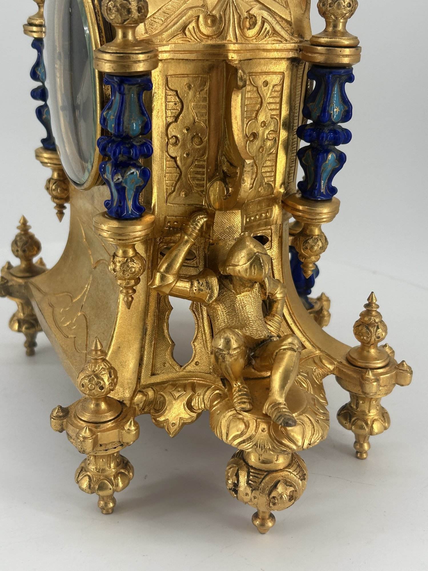 Stunning Rare Blue Coalport Porcelain Mantle Clock – ca 1850 - Image 14