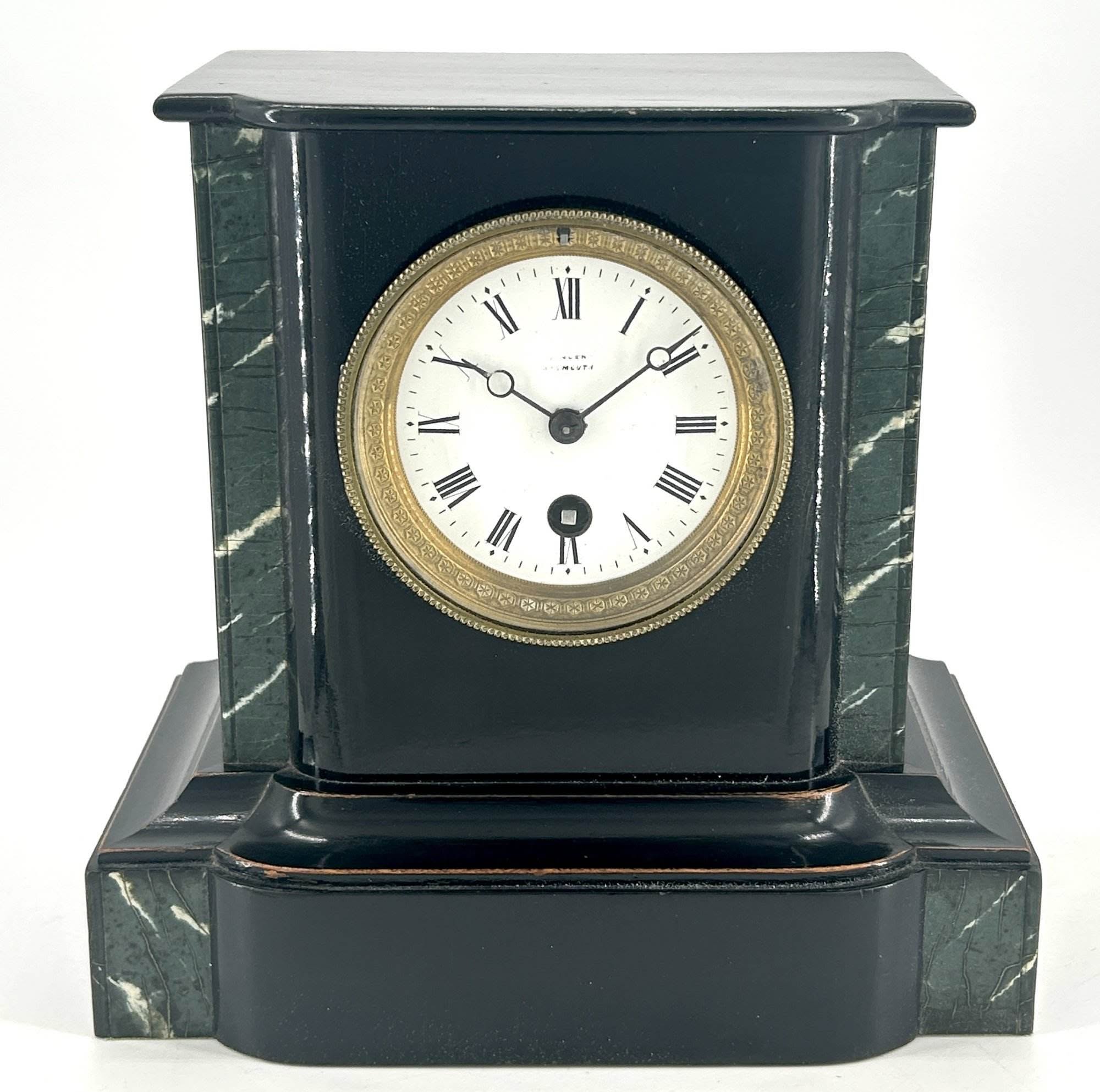 Cute Victorian False Slate Mantle Clock – ca 1890