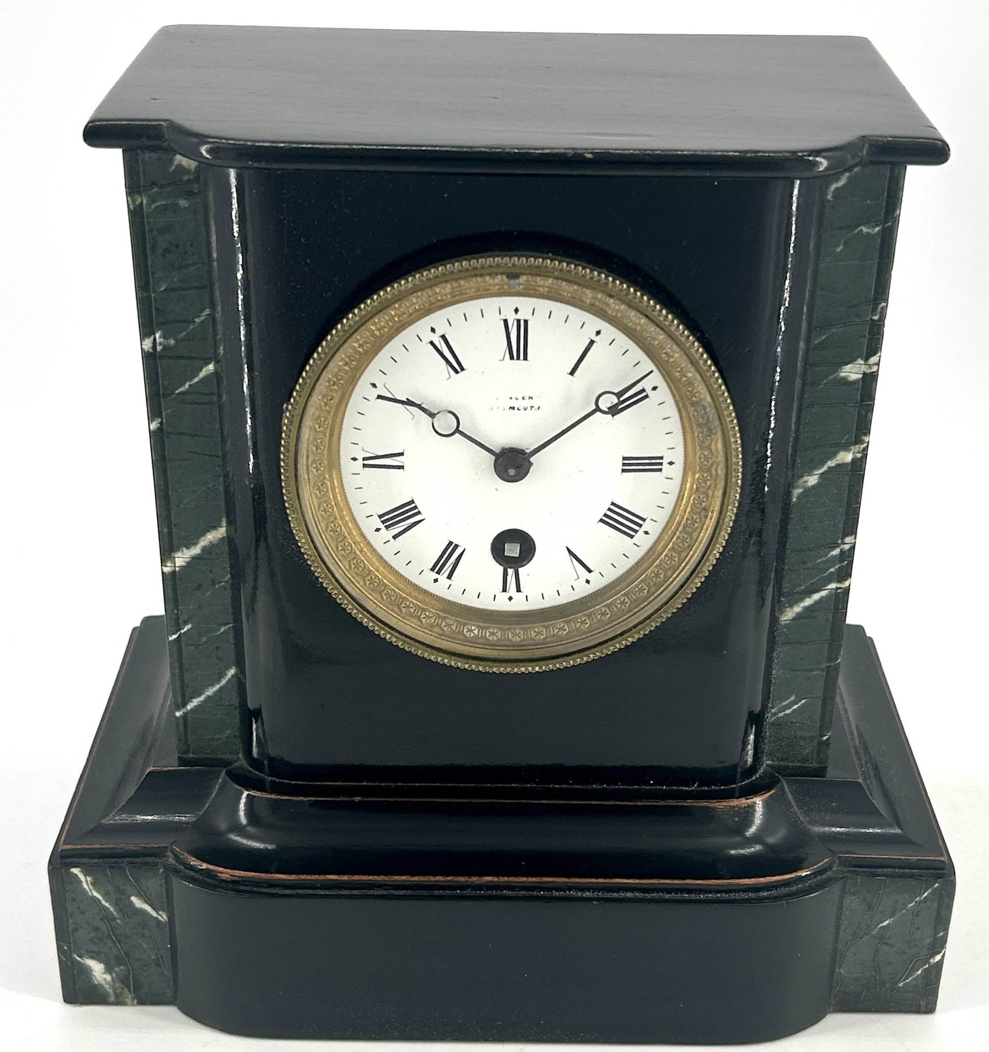 Cute Victorian False Slate Mantle Clock – ca 1890 - Image 5
