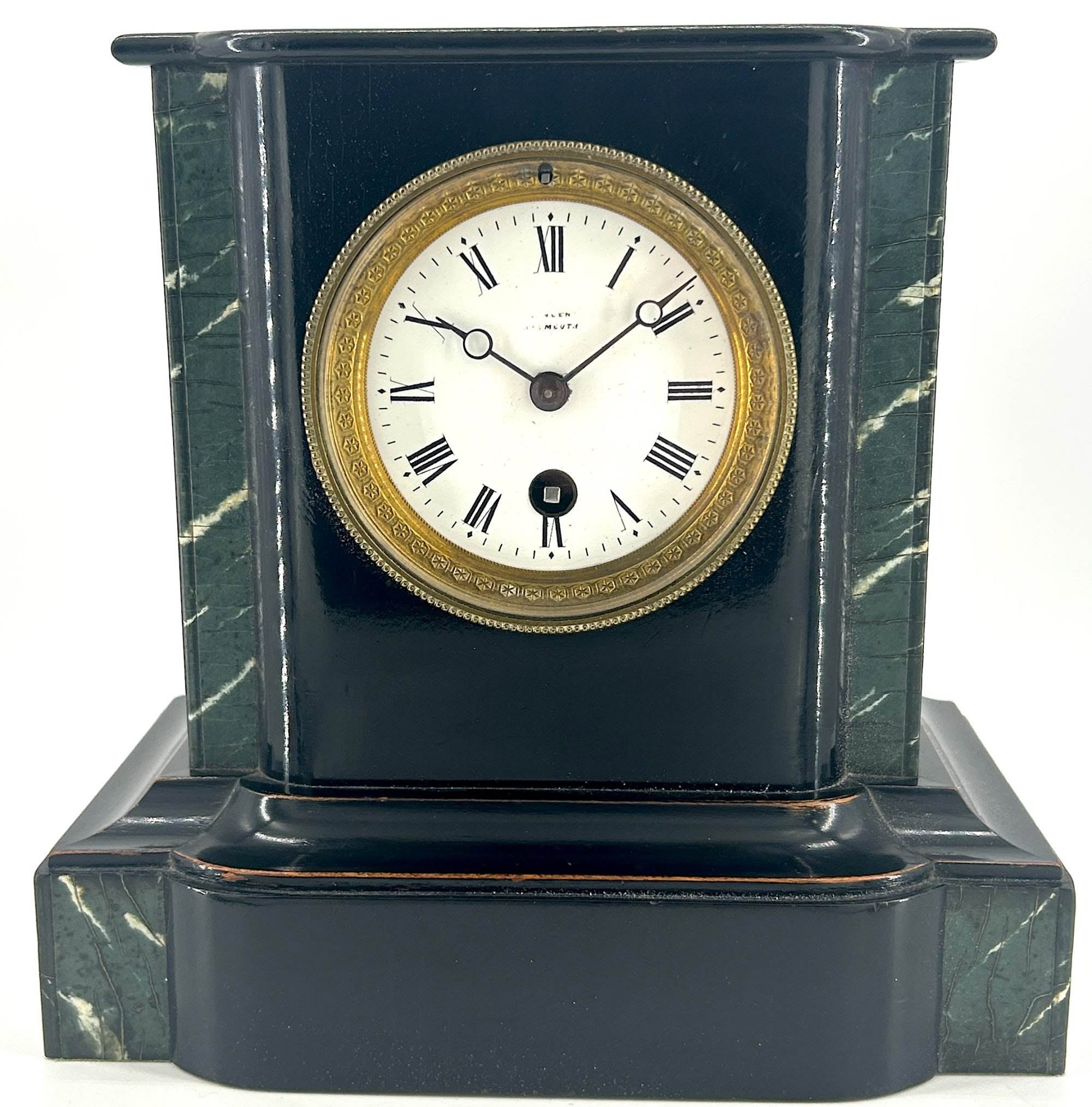 Cute Victorian False Slate Mantle Clock – ca 1890 - Image 2
