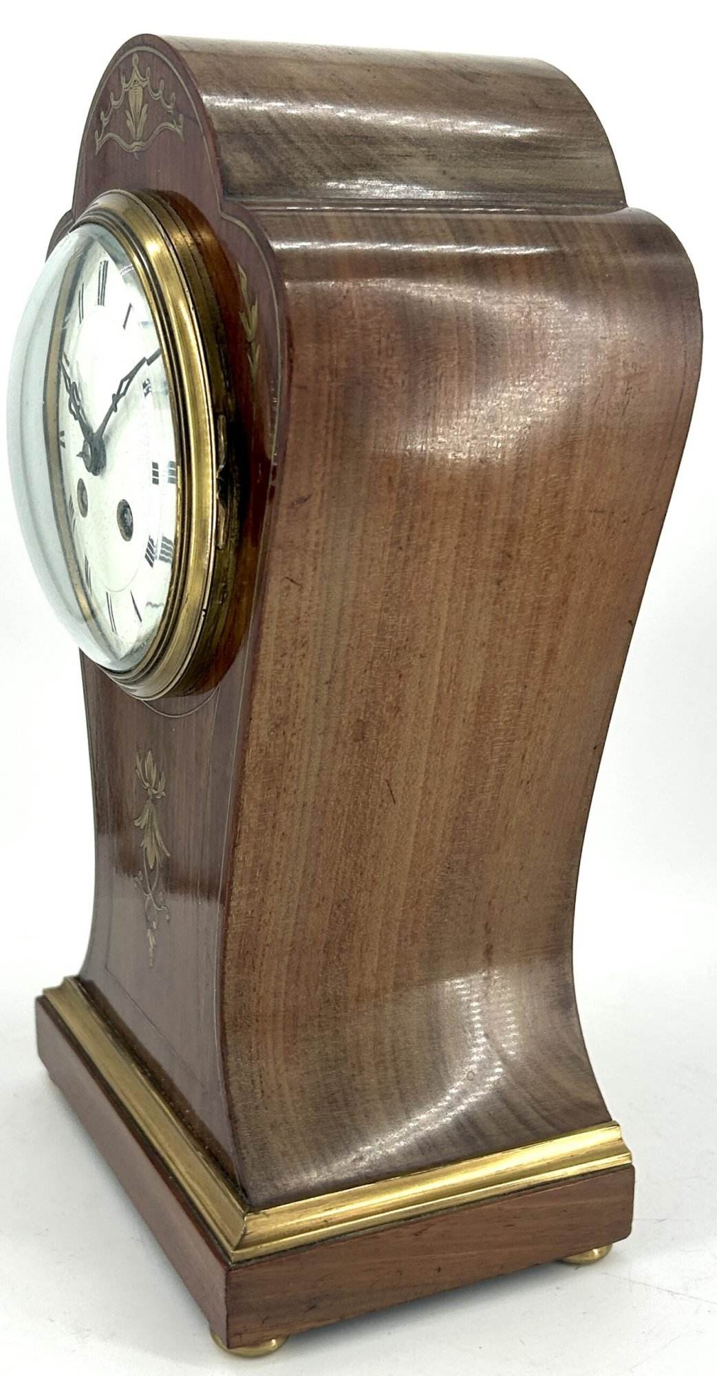 Wonderful French Art Nouveau Inspired Brass inlaid Mantle Clock - ca1890 - Image 17
