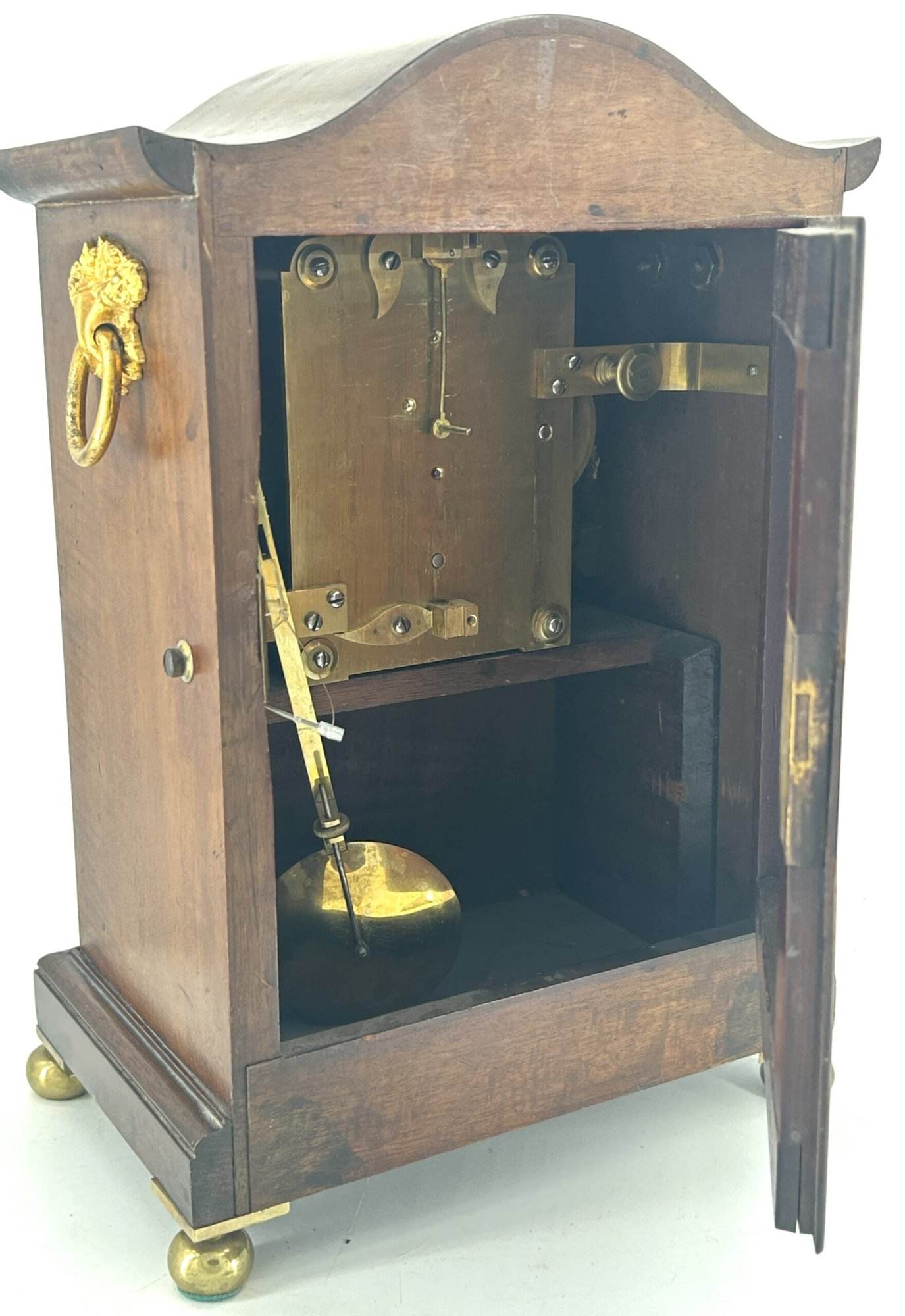 Fabulous Georgian Single Fusee brass inlay Mantle Clock - ca1850 - Image 6