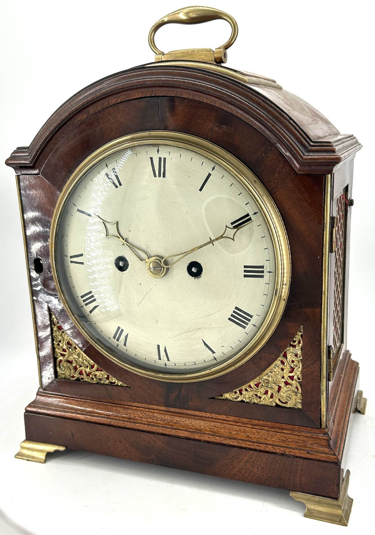 Beautiful Georgian English Mahogany case twin Fusee Verge Bracket Clock - ca1760 - Image 6