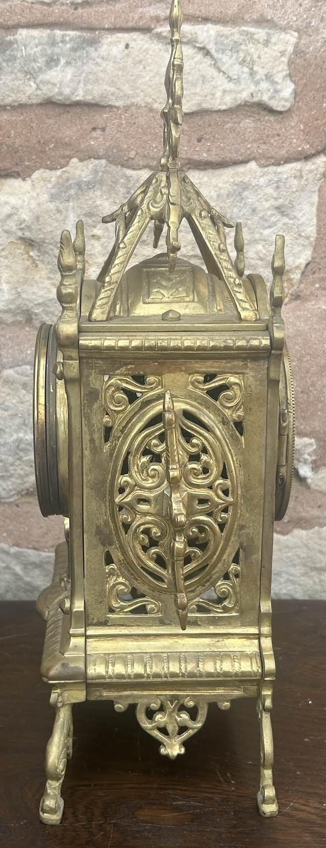 Impressive French Ormolu Gothic Style Mantel clock – ca 1890 - Image 6
