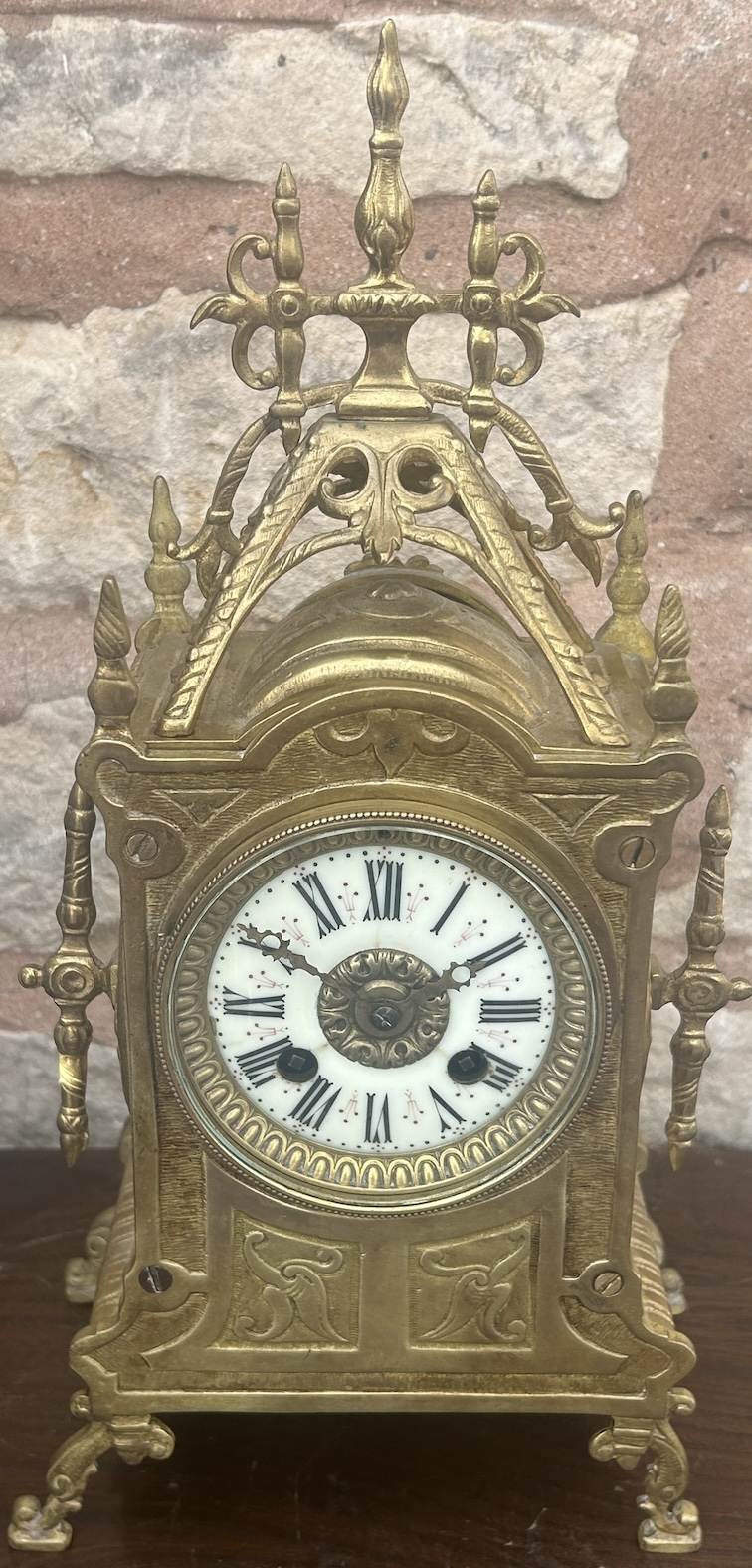 Impressive French Ormolu Gothic Style Mantel clock – ca 1890 - Image 5