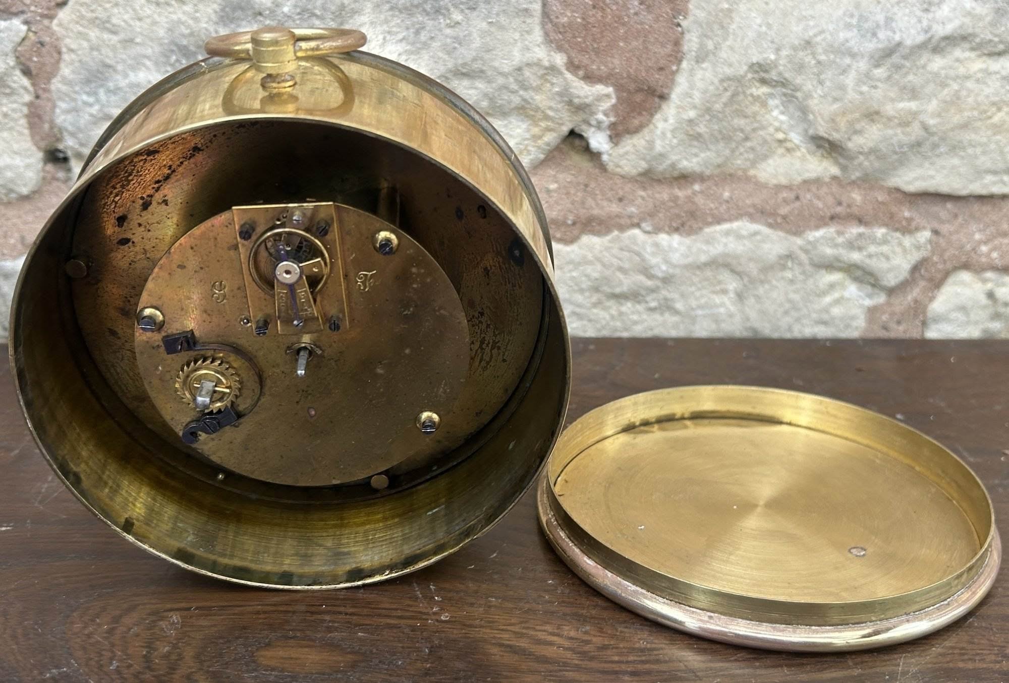 Interesting Large Round Carriage clock – ca 1900 - Image 8