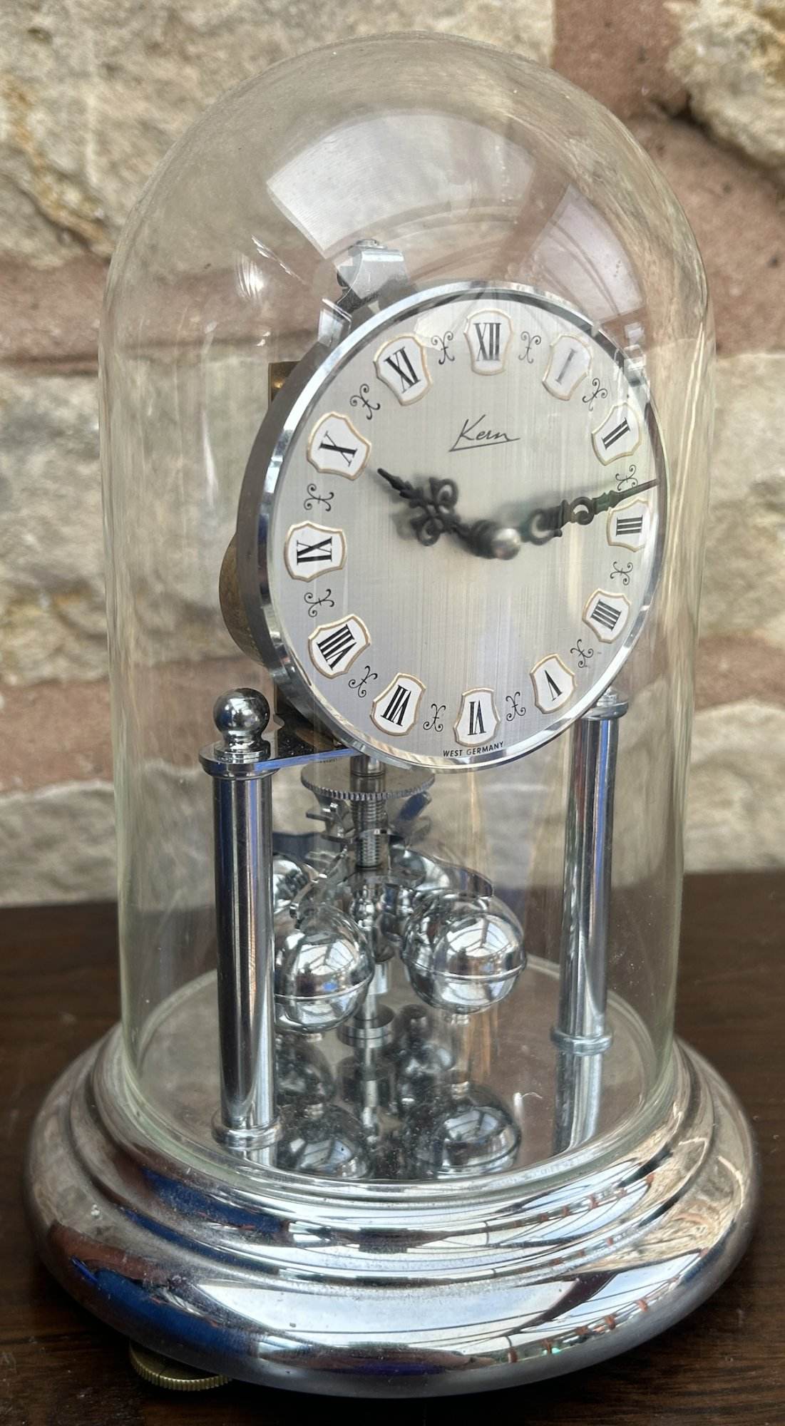 Awesome Vintage Chrome Kern 400 day Anniversary torsion clock – ca 1960 - Image 2