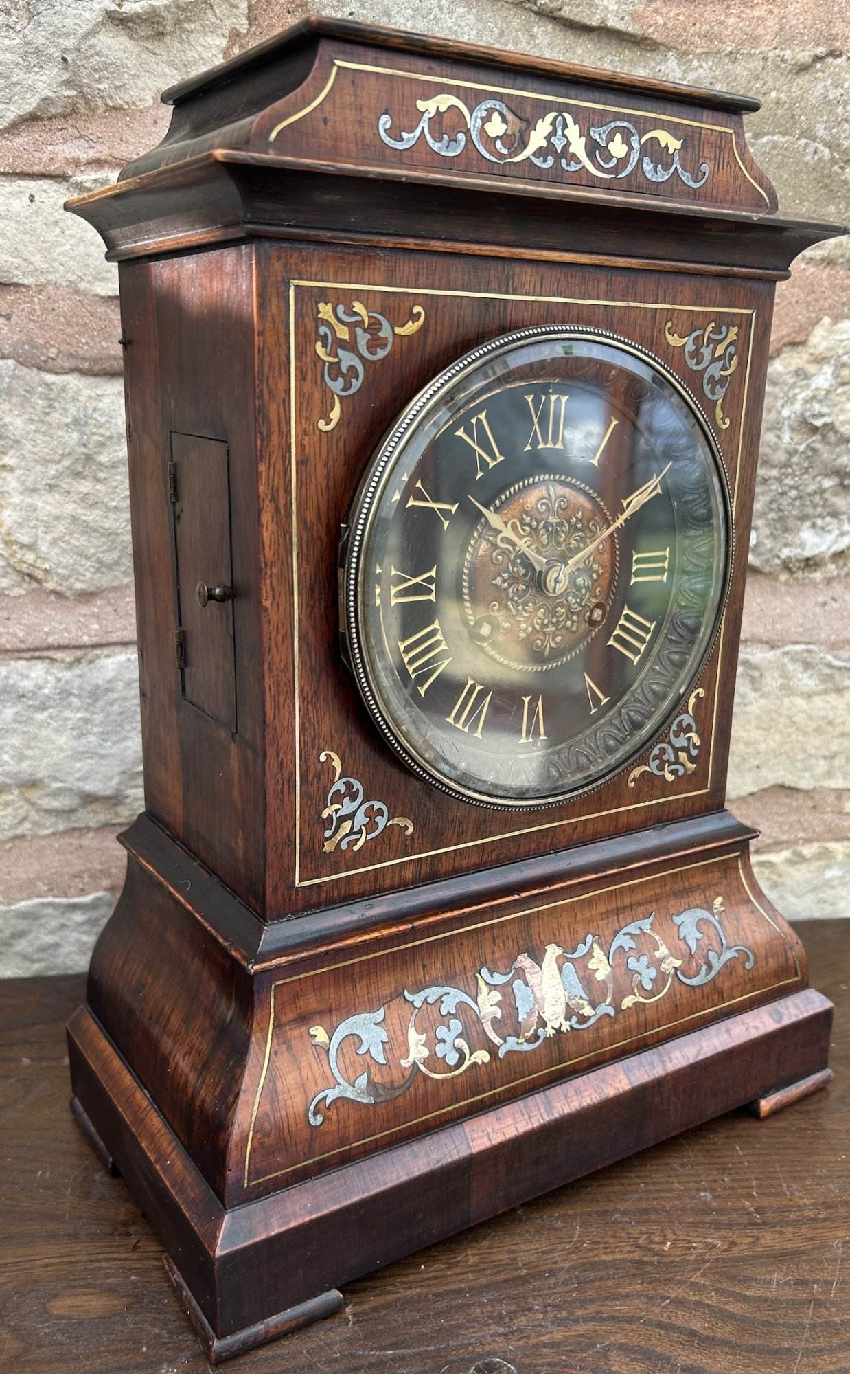 Stunning Rosewood inlaid Bracket Clock – ca 1870 - Image 4