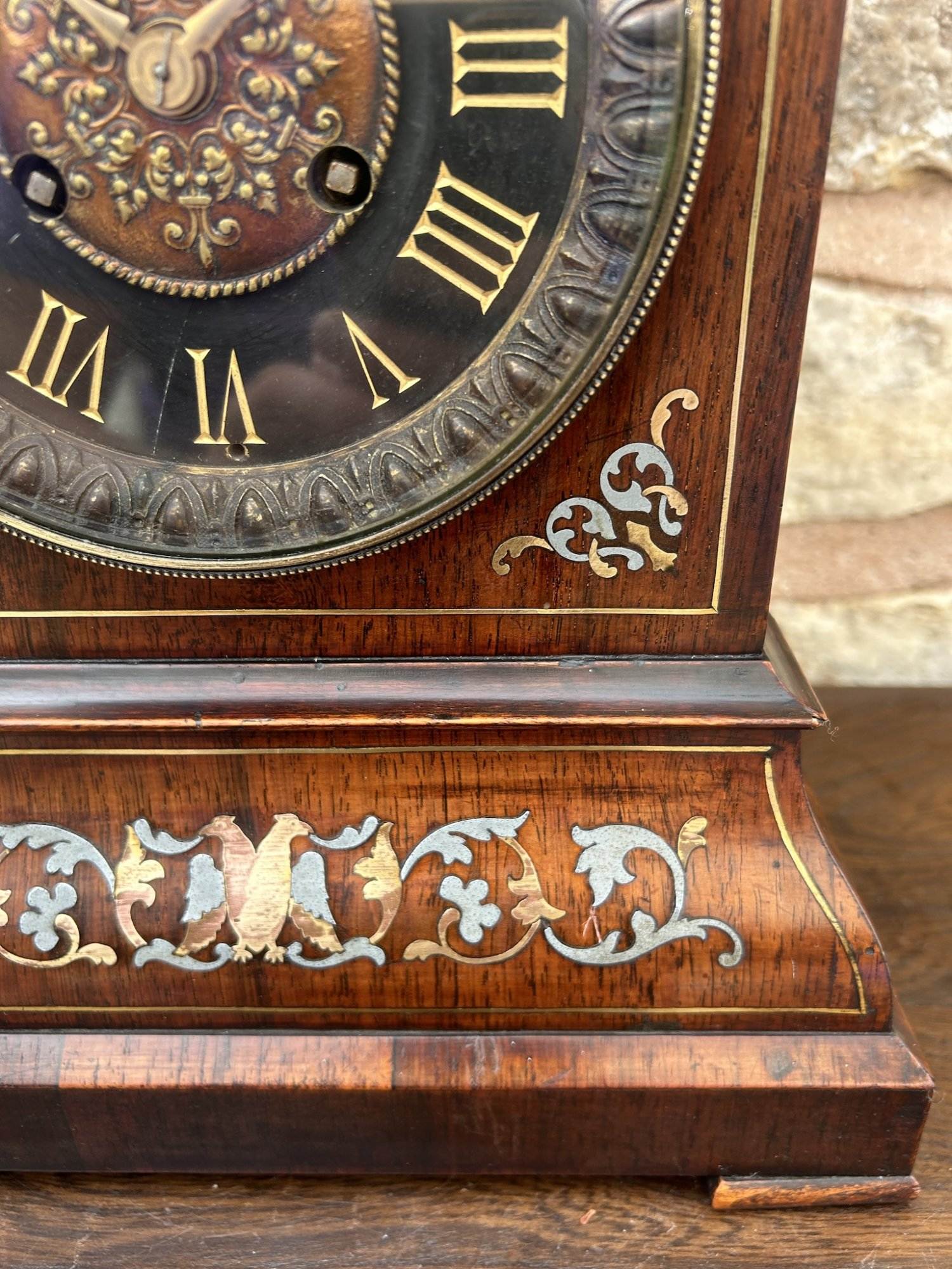 Stunning Rosewood inlaid Bracket Clock – ca 1870 - Image 8