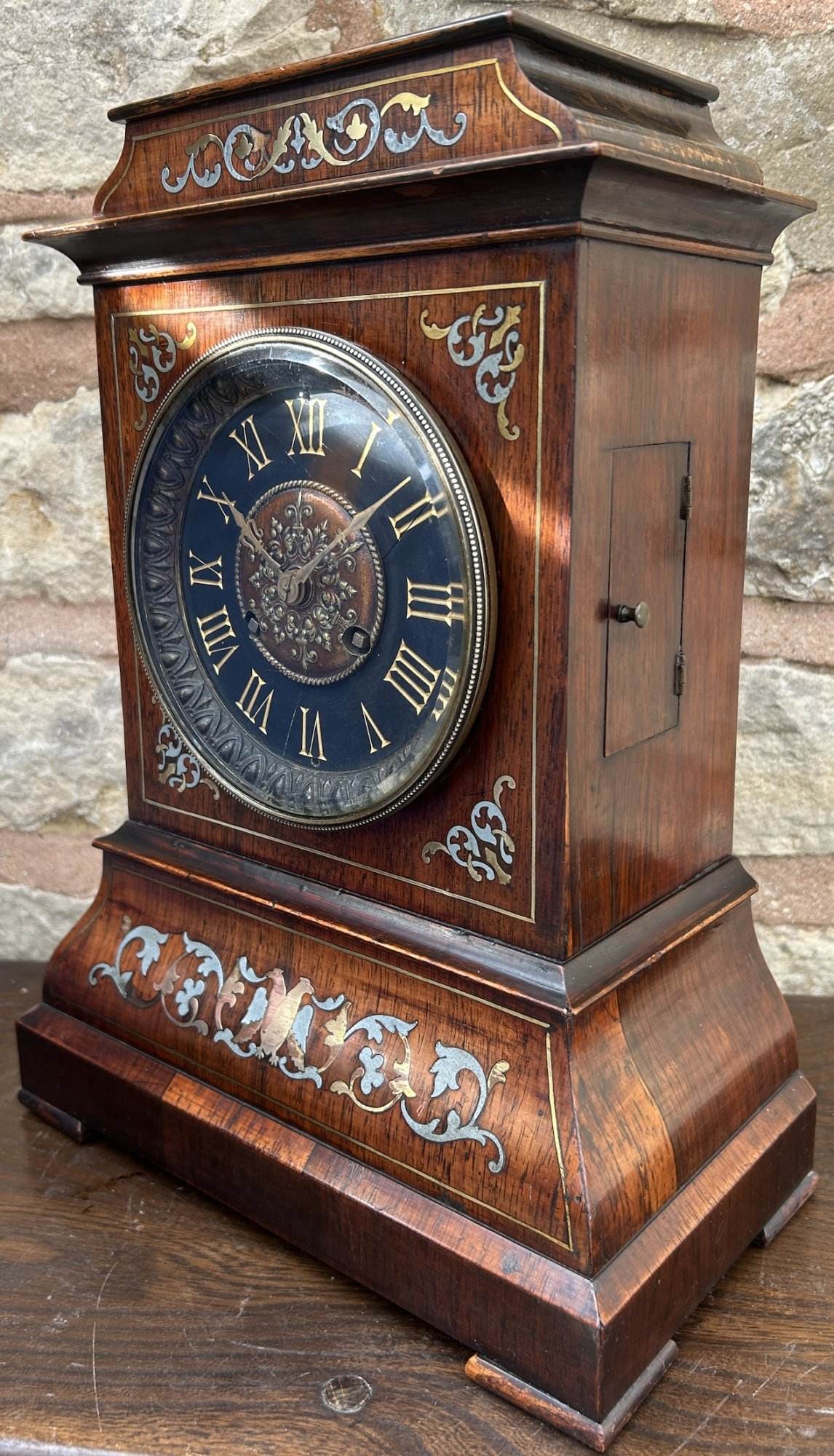 Stunning Rosewood inlaid Bracket Clock – ca 1870 - Image 9
