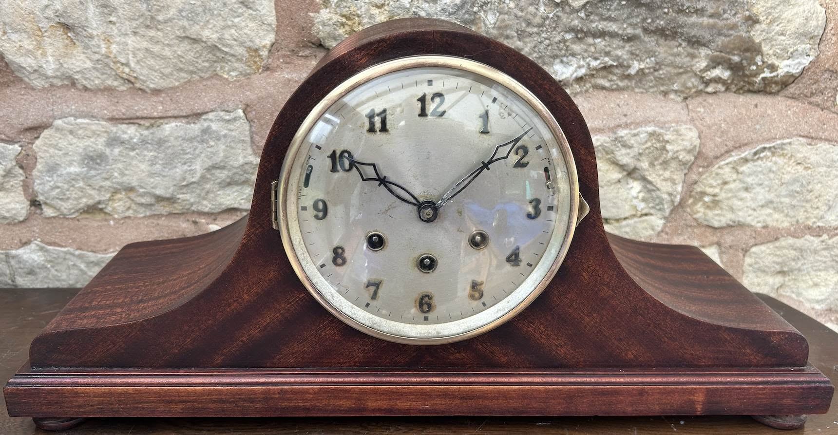 Gustav Becker triple chime Hat Shaped mantel Clock – ca 1900