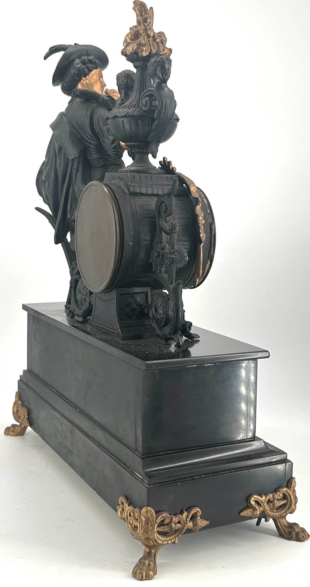 Stunning Victorian French Figural Slate & Spelter Mantel Clock - ca 1890 - Image 11