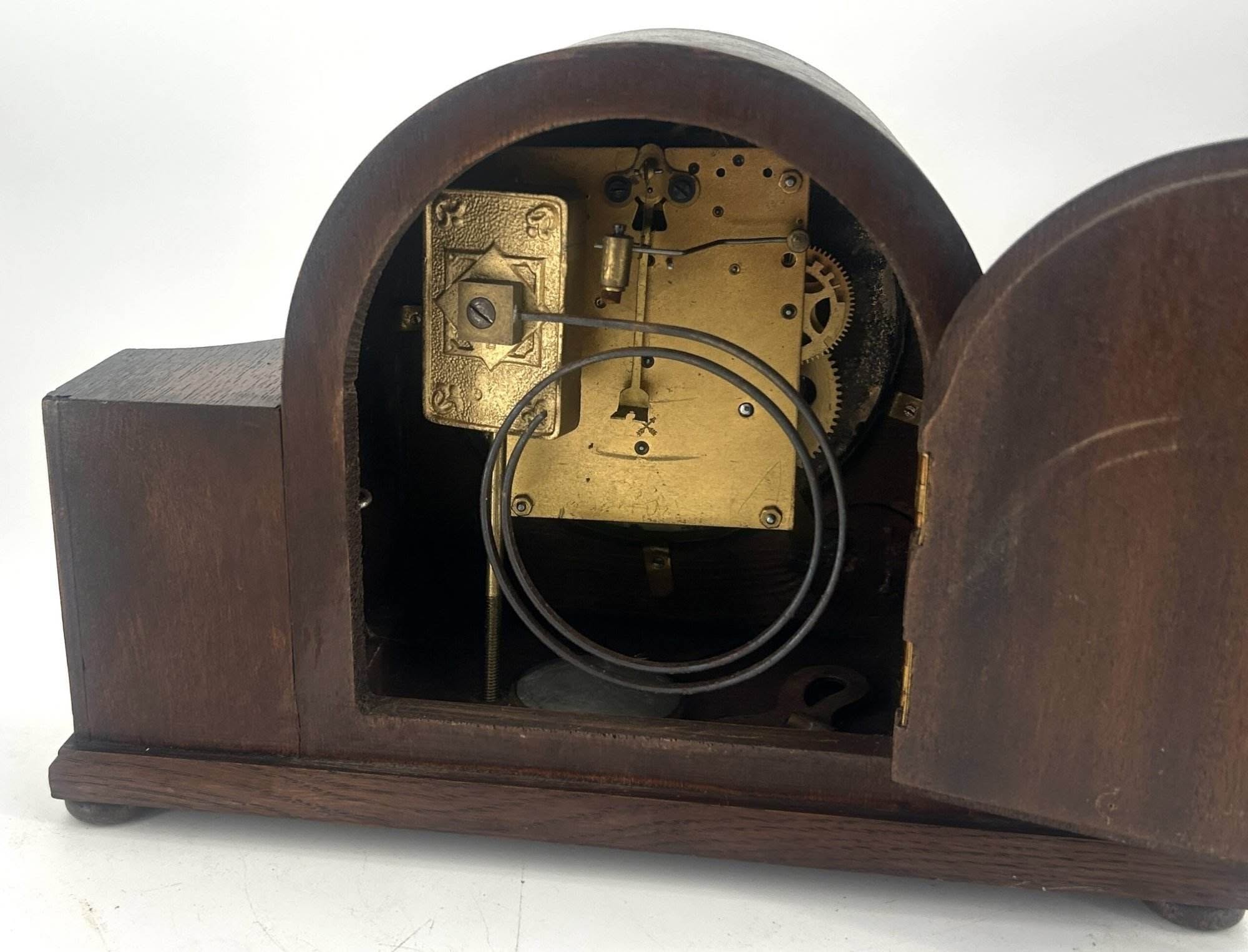 Lovely Arts & crafts Edwardian Mantle Clock – HAC movement - ca1905 - Image 4