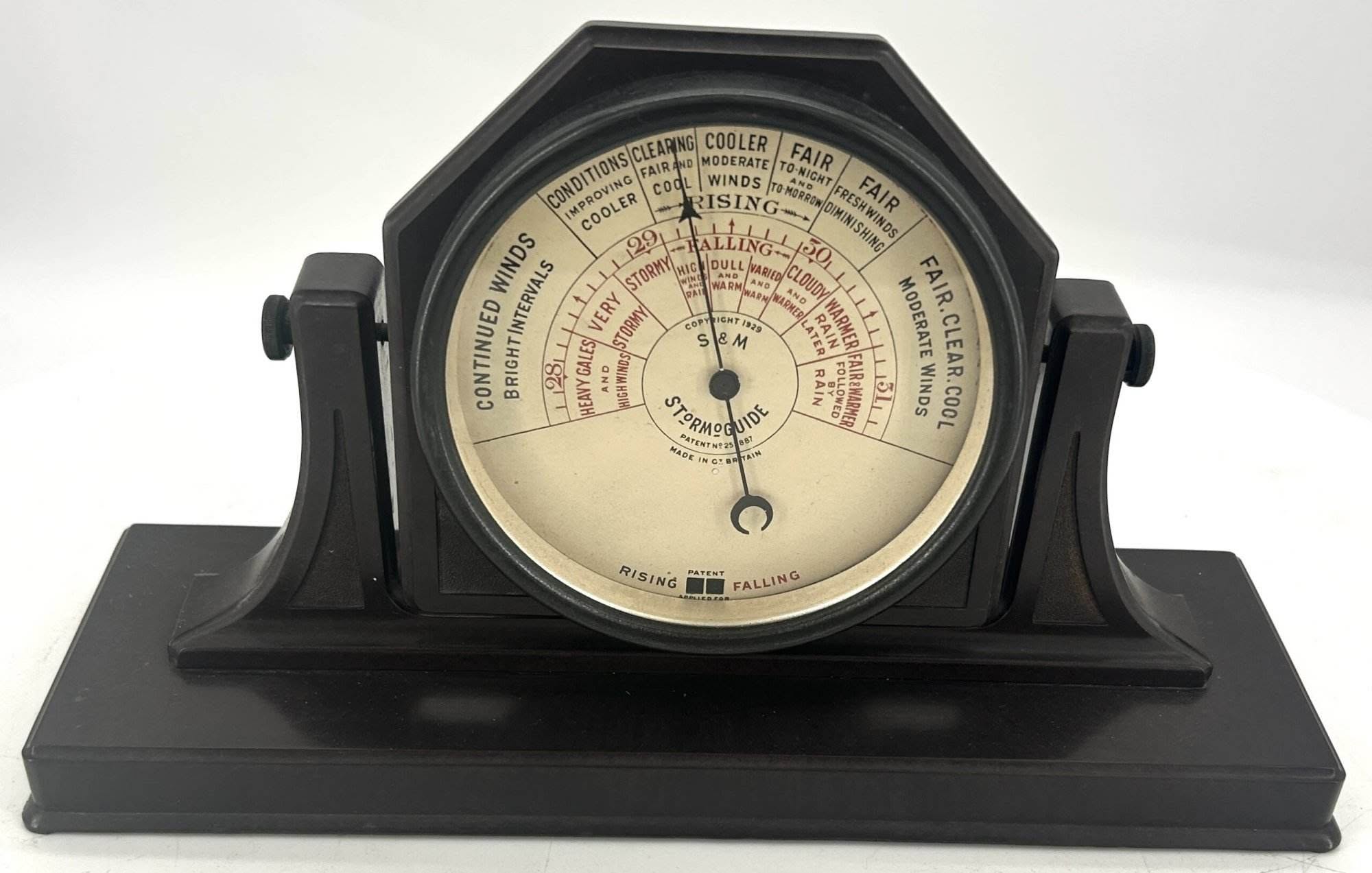 Extraordinary Art Deco Bakelite Desk Barometer – Ca1930 - Image 3