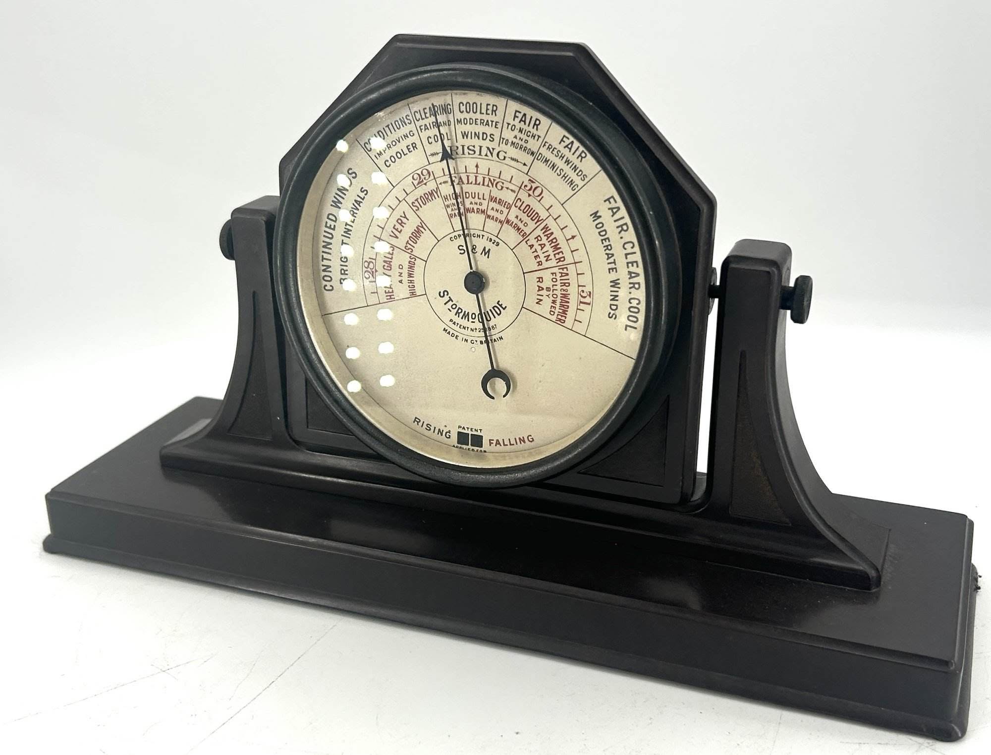 Extraordinary Art Deco Bakelite Desk Barometer – Ca1930 - Image 5