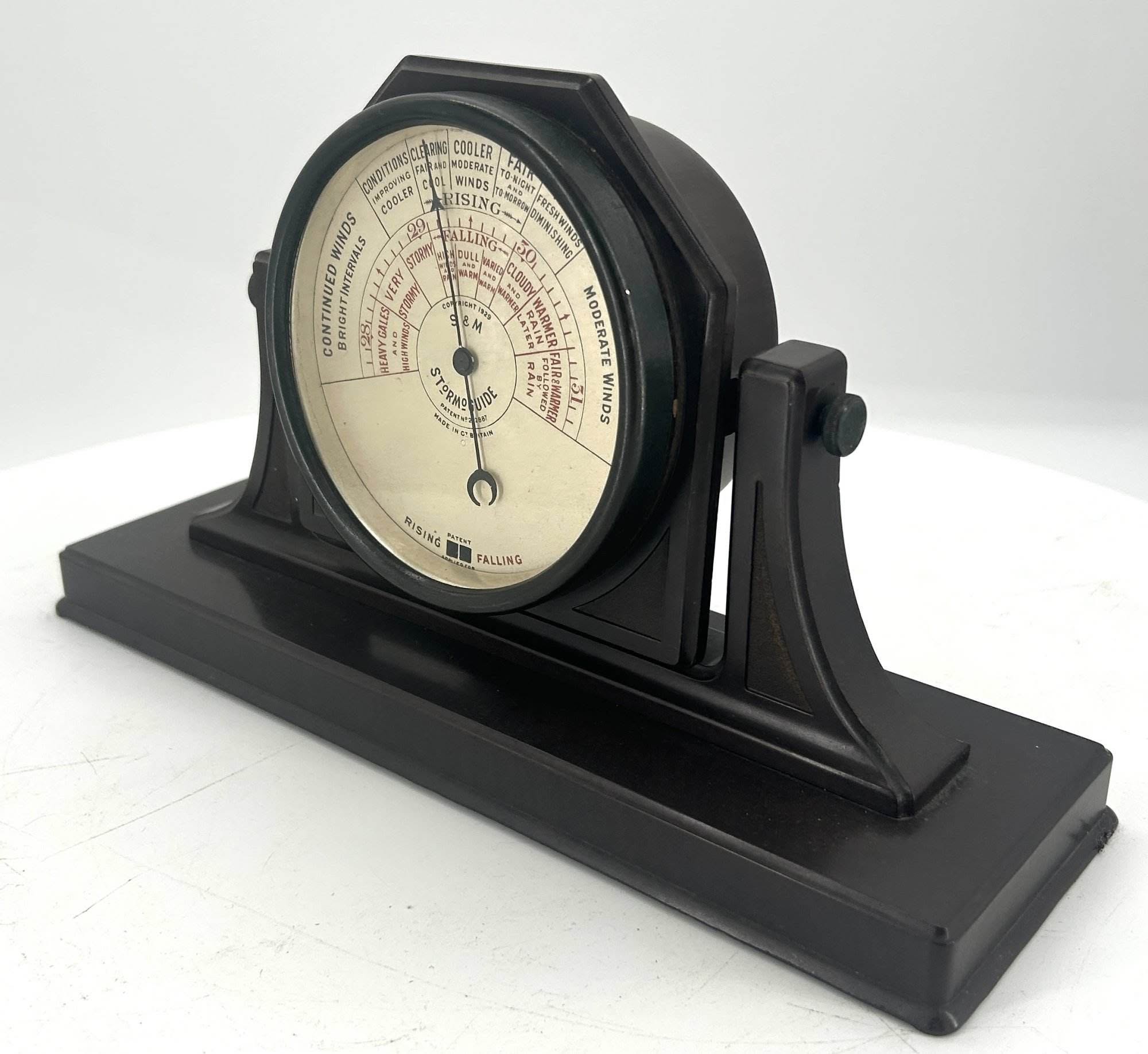Extraordinary Art Deco Bakelite Desk Barometer – Ca1930 - Image 6