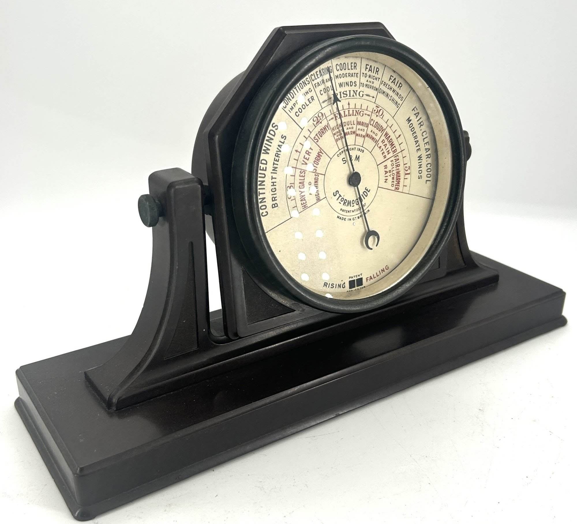 Extraordinary Art Deco Bakelite Desk Barometer – Ca1930 - Image 10